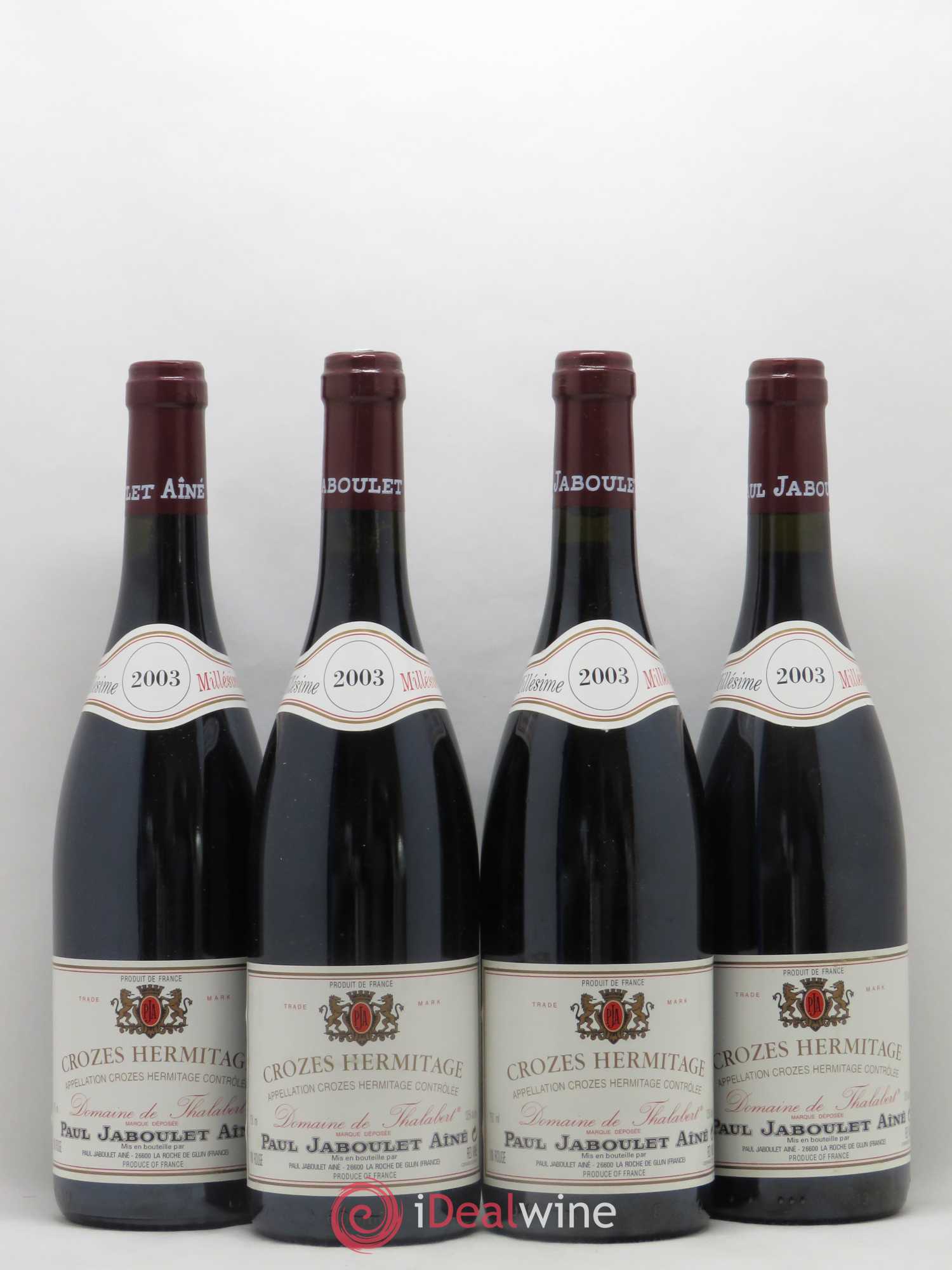 Crozes-Hermitage Domaine de Thalabert Paul Jaboulet Ainé 2003 - Lot de 4 bouteilles - 0