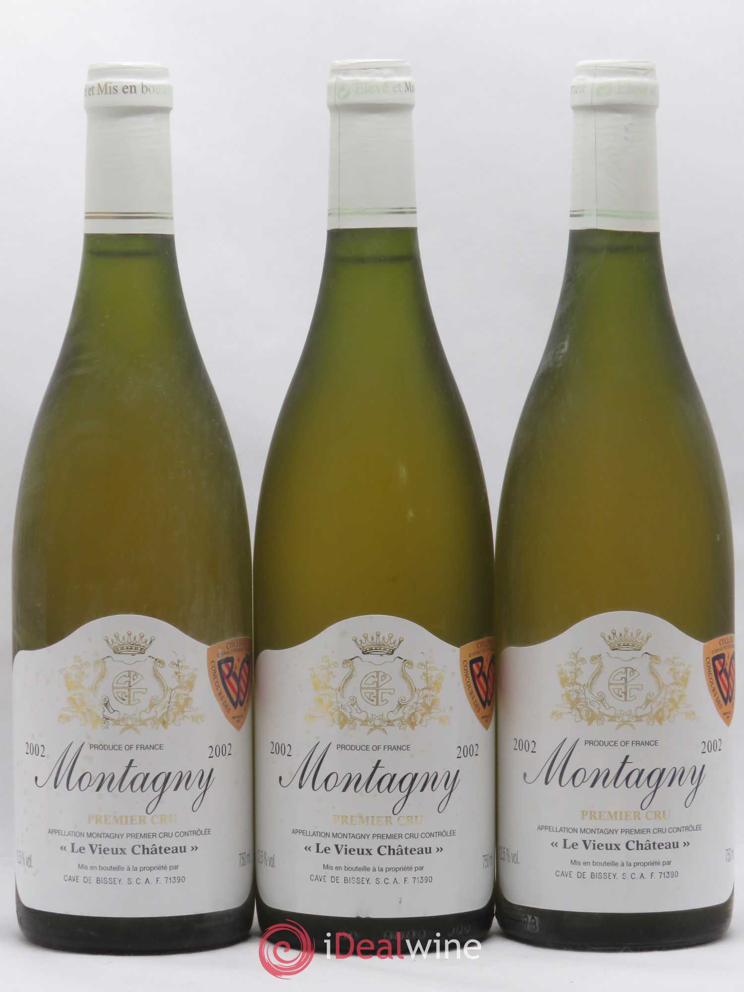 Montagny 1er cru Le Vieux Château Caves de Bissey 2002 - Posten von 3 Flaschen - 0