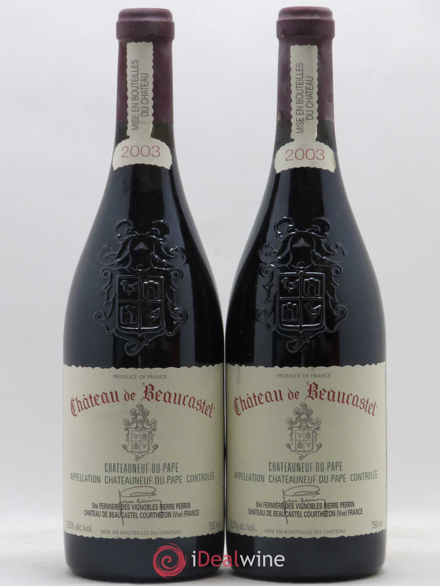 Châteauneuf-du-Pape Château de Beaucastel Famille Perrin 2003 - Lot de 2 bouteilles - 0