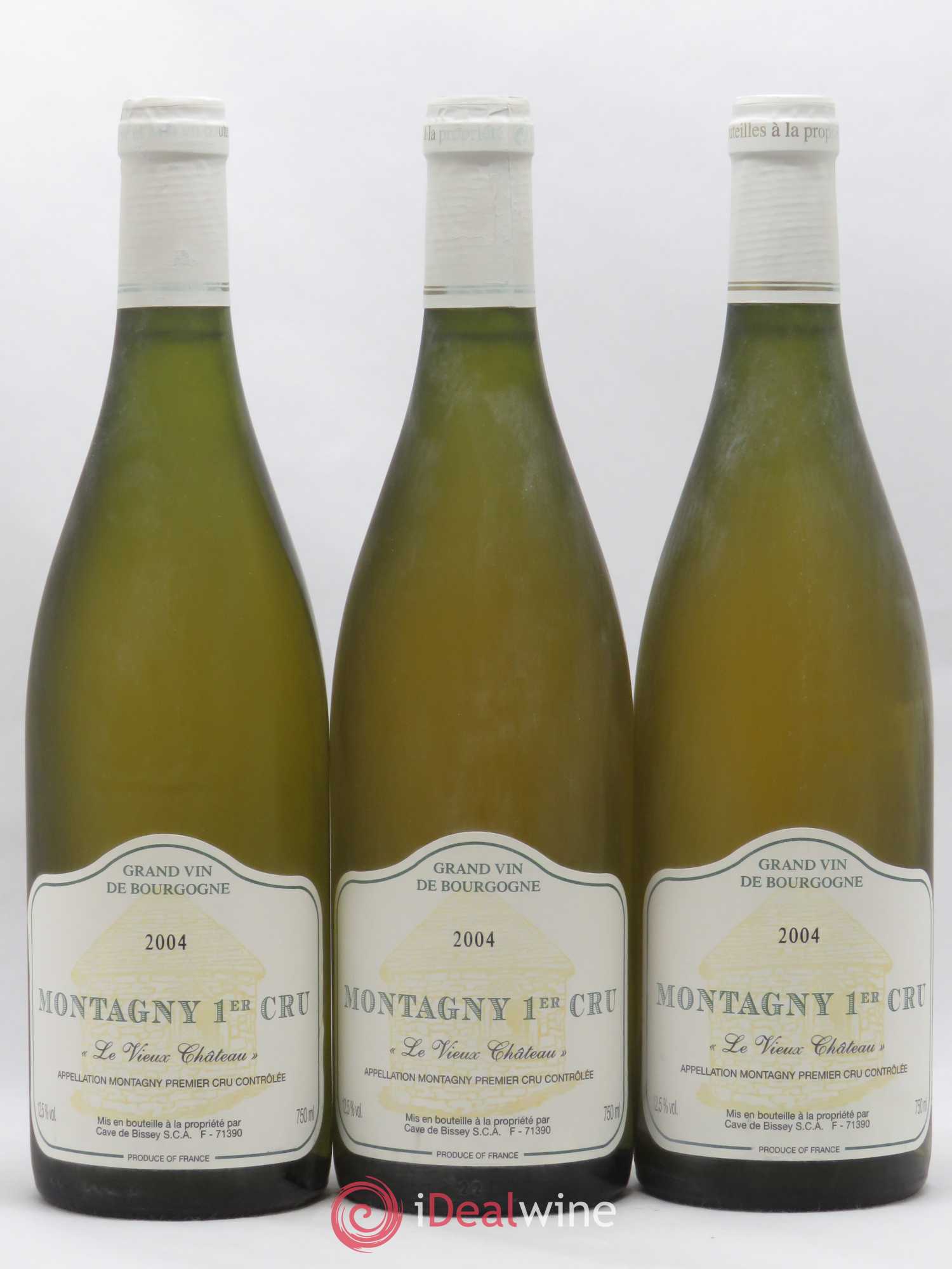 Montagny 1er cru Le Vieux Château Caves de Bissey 2004 - Posten von 3 Flaschen - 0