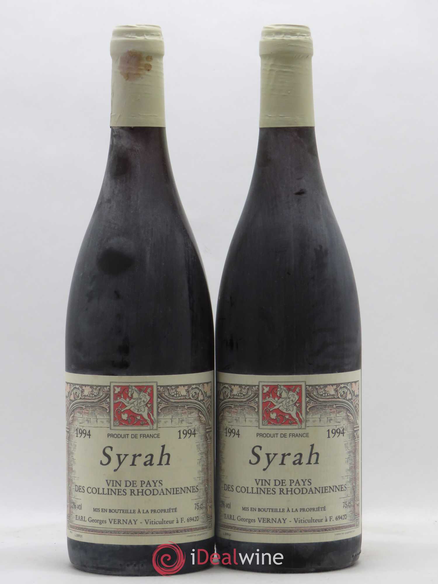 Collines Rhodaniennes Syrah Georges Vernay (sans prix de réserve) 1994 - Posten von 2 Flaschen - 0