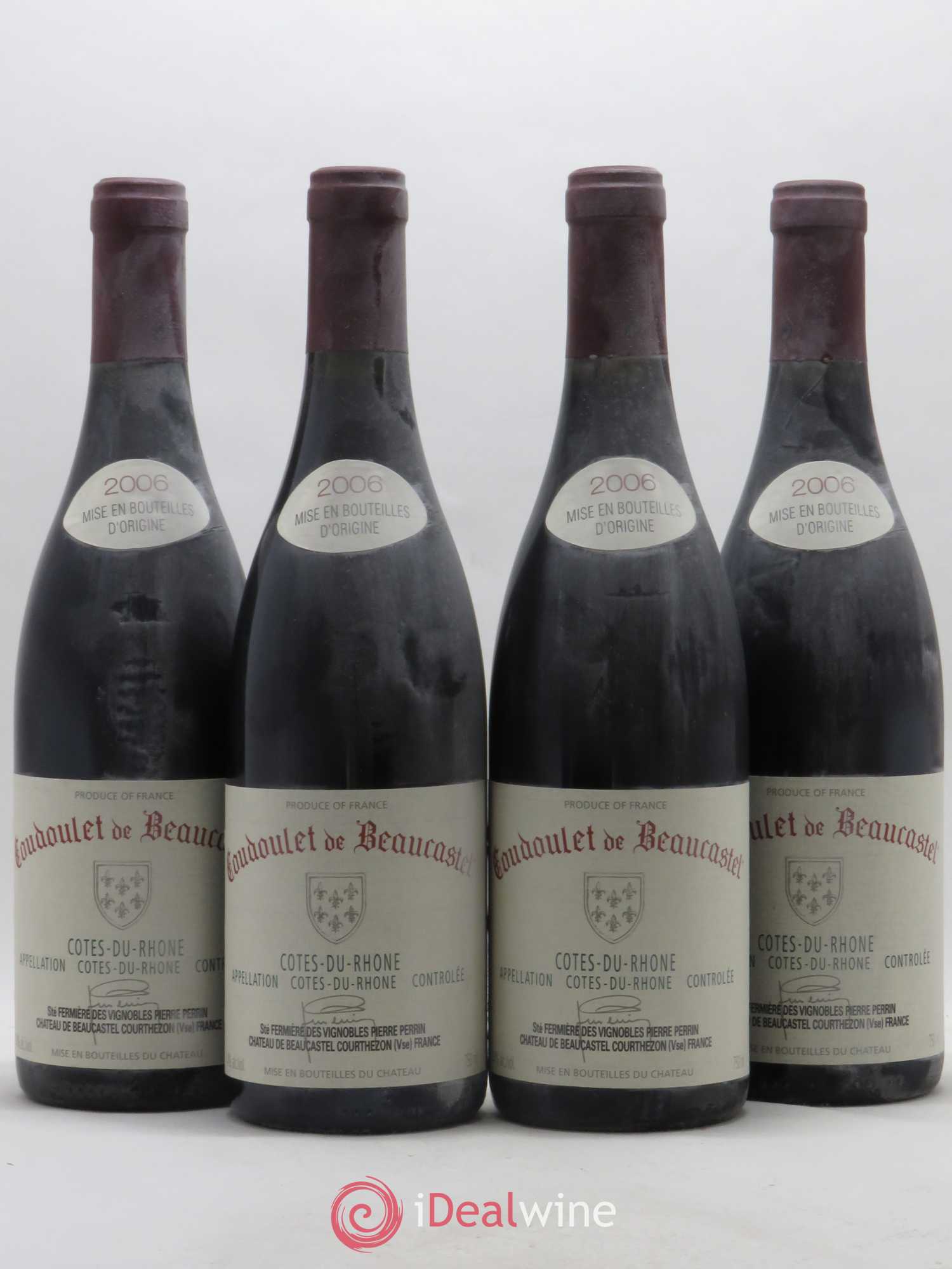 Côtes-du-Rhône Coudoulet de Beaucastel Famille Perrin 2006 - Lot de 4 bouteilles - 0