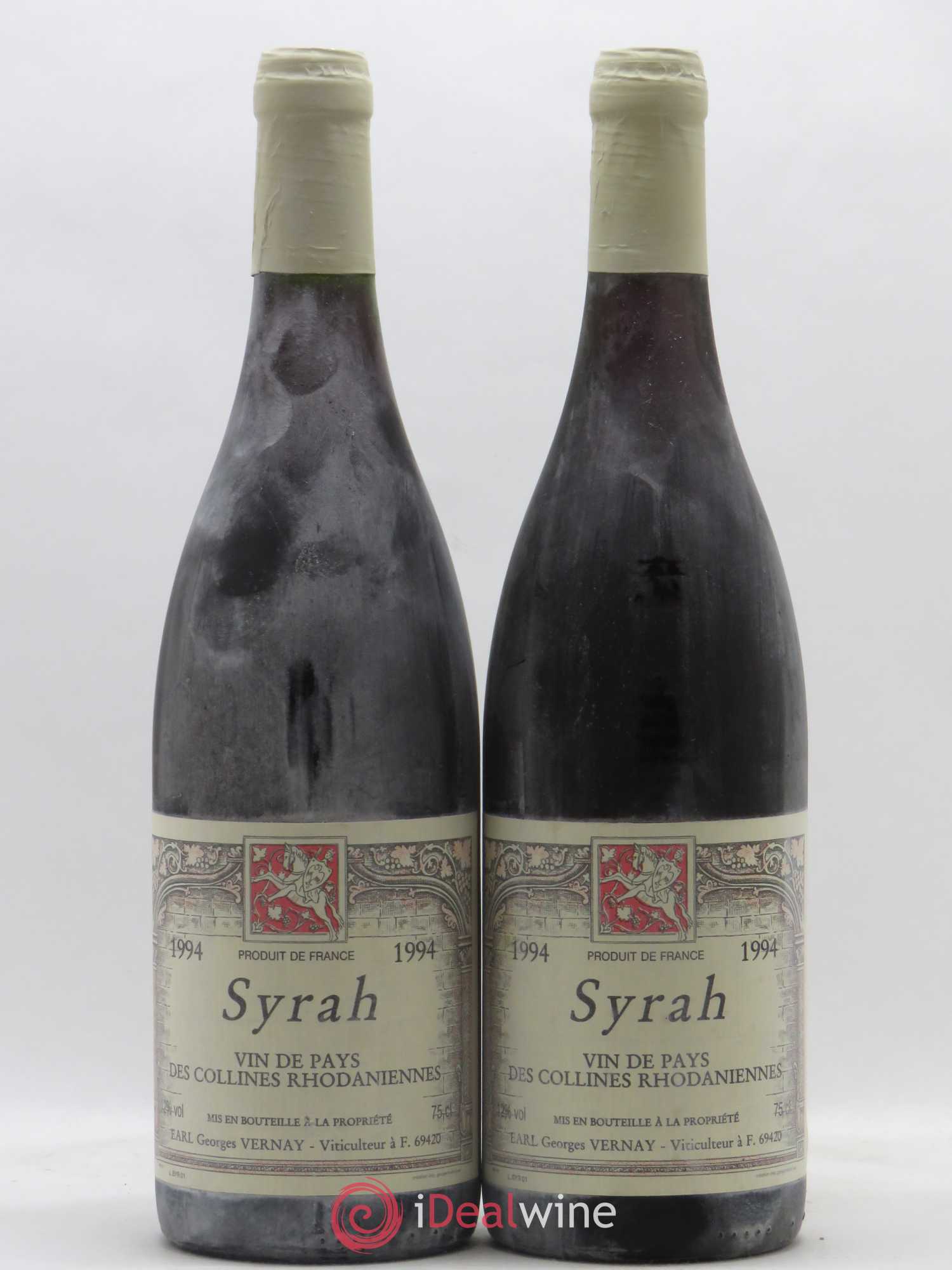 Collines Rhodaniennes Syrah Georges Vernay (sans prix de réserve) 1994 - Lotto di 2 bottiglie - 0