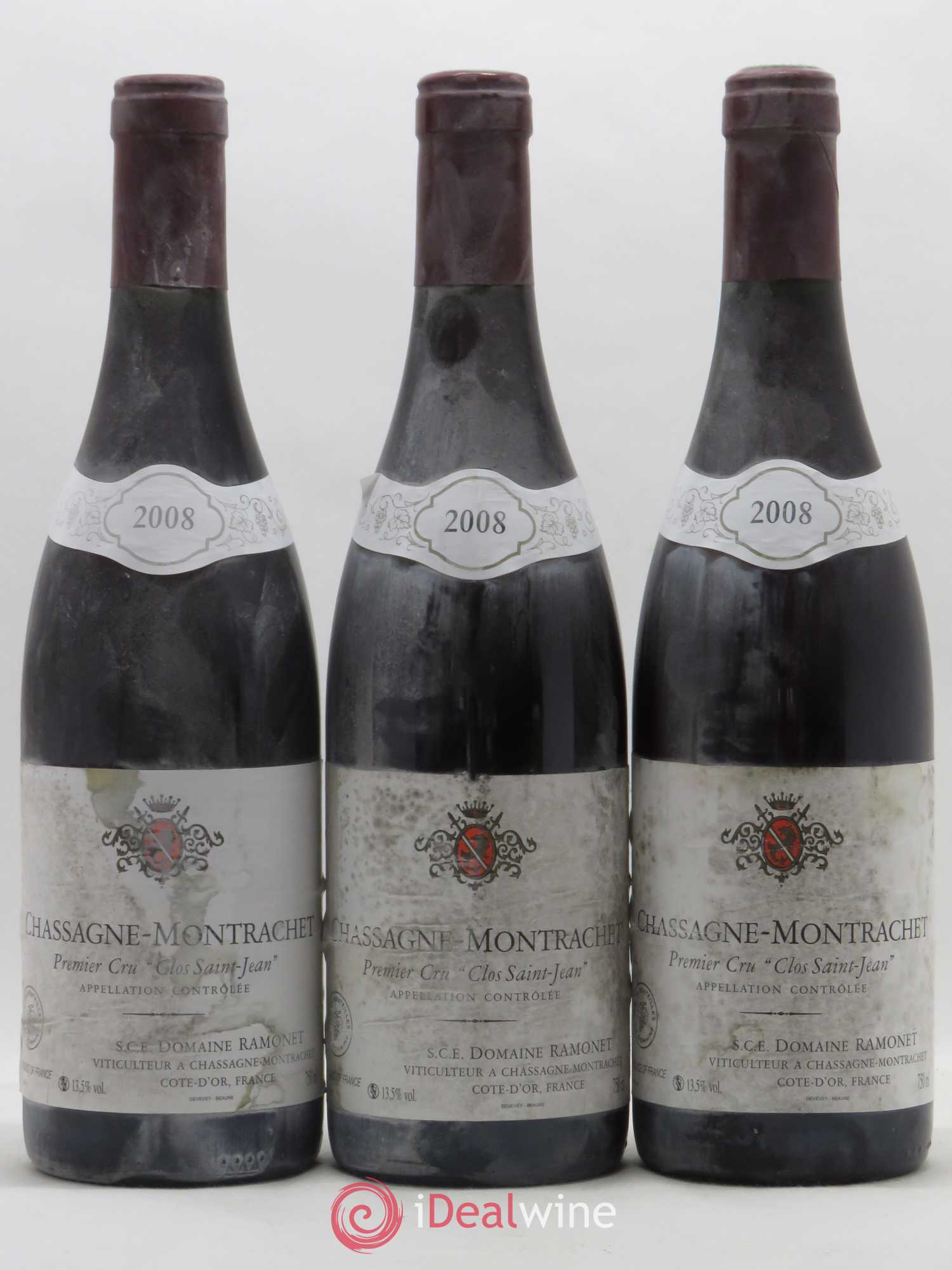 Chassagne-Montrachet 1er Cru Clos Saint-Jean Ramonet (Domaine) 2008 - Lot de 3 bouteilles - 0