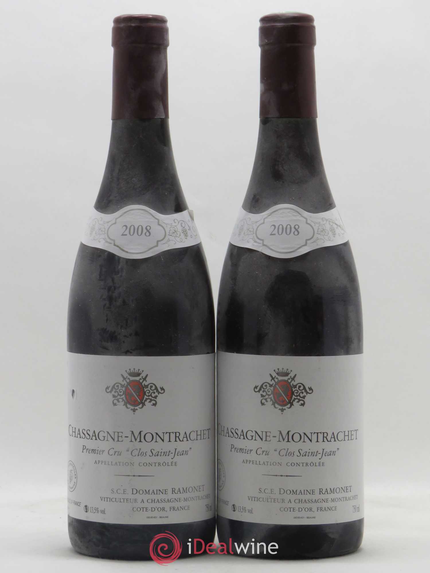 Chassagne-Montrachet 1er Cru Clos Saint-Jean Ramonet (Domaine) 2008 - Lot de 2 bouteilles - 0