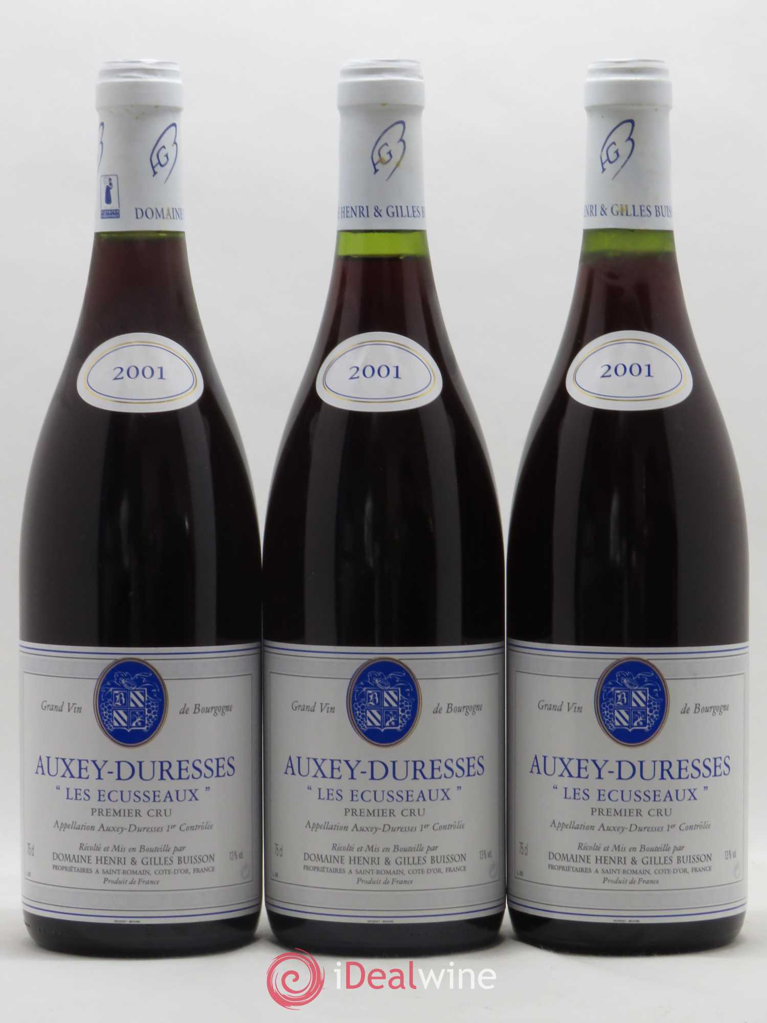 Auxey-Duresses 1er Cru Les Ecusseaux Henri Gilles Buisson 2001 - Posten von 3 Flaschen - 0