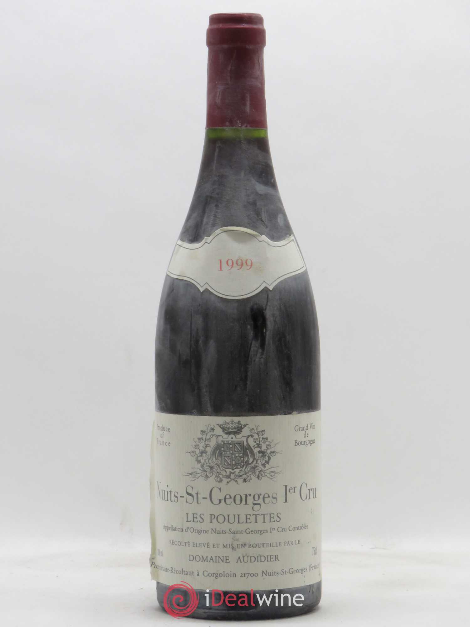 Nuits-Saint-Georges 1er Cru Les Poulettes Domaine Audidier 1999 - Lot de 1 bouteille - 0