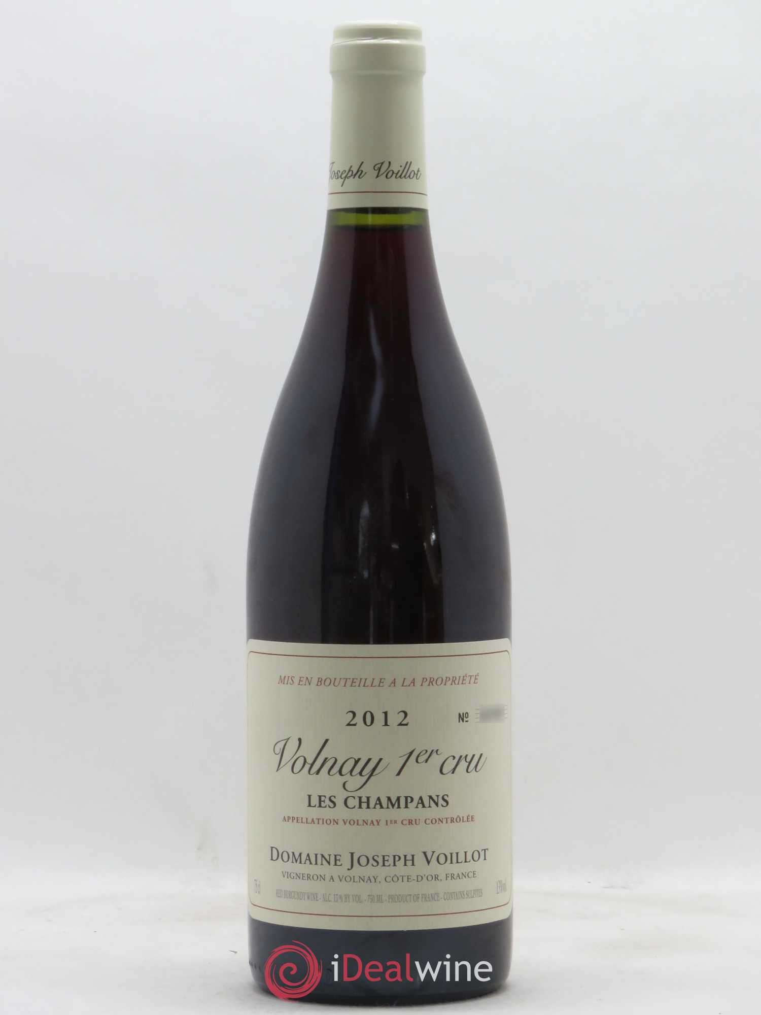 Volnay 1er Cru les Champans Joseph Voillot (Domaine) 2012 - Lot de 1 bouteille - 0