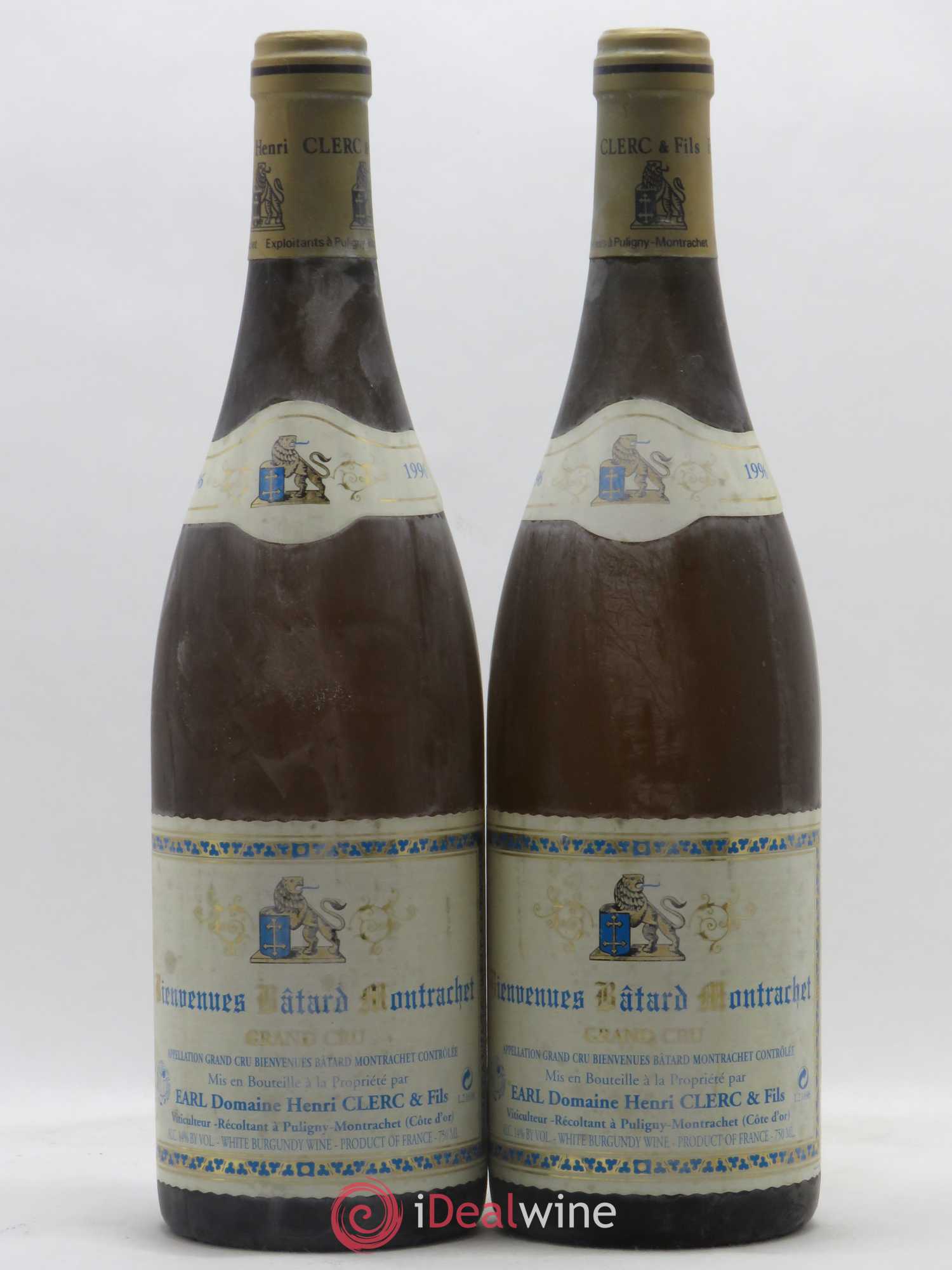 Bienvenues-Bâtard-Montrachet Grand Cru Henri Clerc 1996 - Lot de 2 bouteilles - 0
