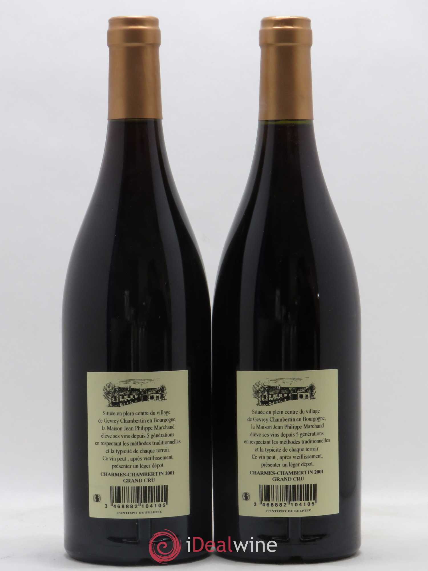 Charmes-Chambertin Grand Cru Jean Philippe Marchand 2001 - Lot de 2 bouteilles - 1