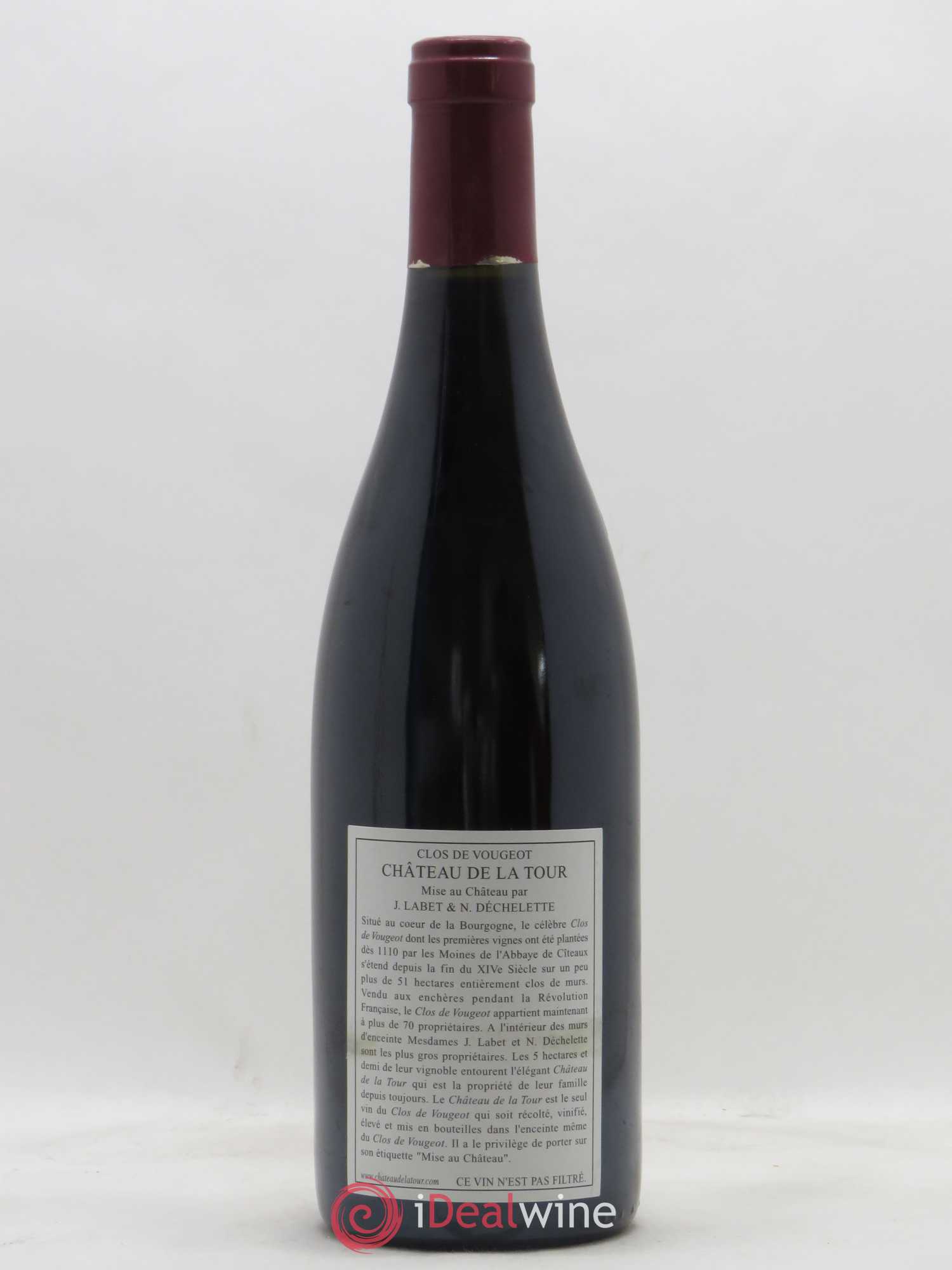 Clos de Vougeot Grand Cru Vieilles Vignes Château de La Tour 2004 - Lot de 1 bouteille - 1