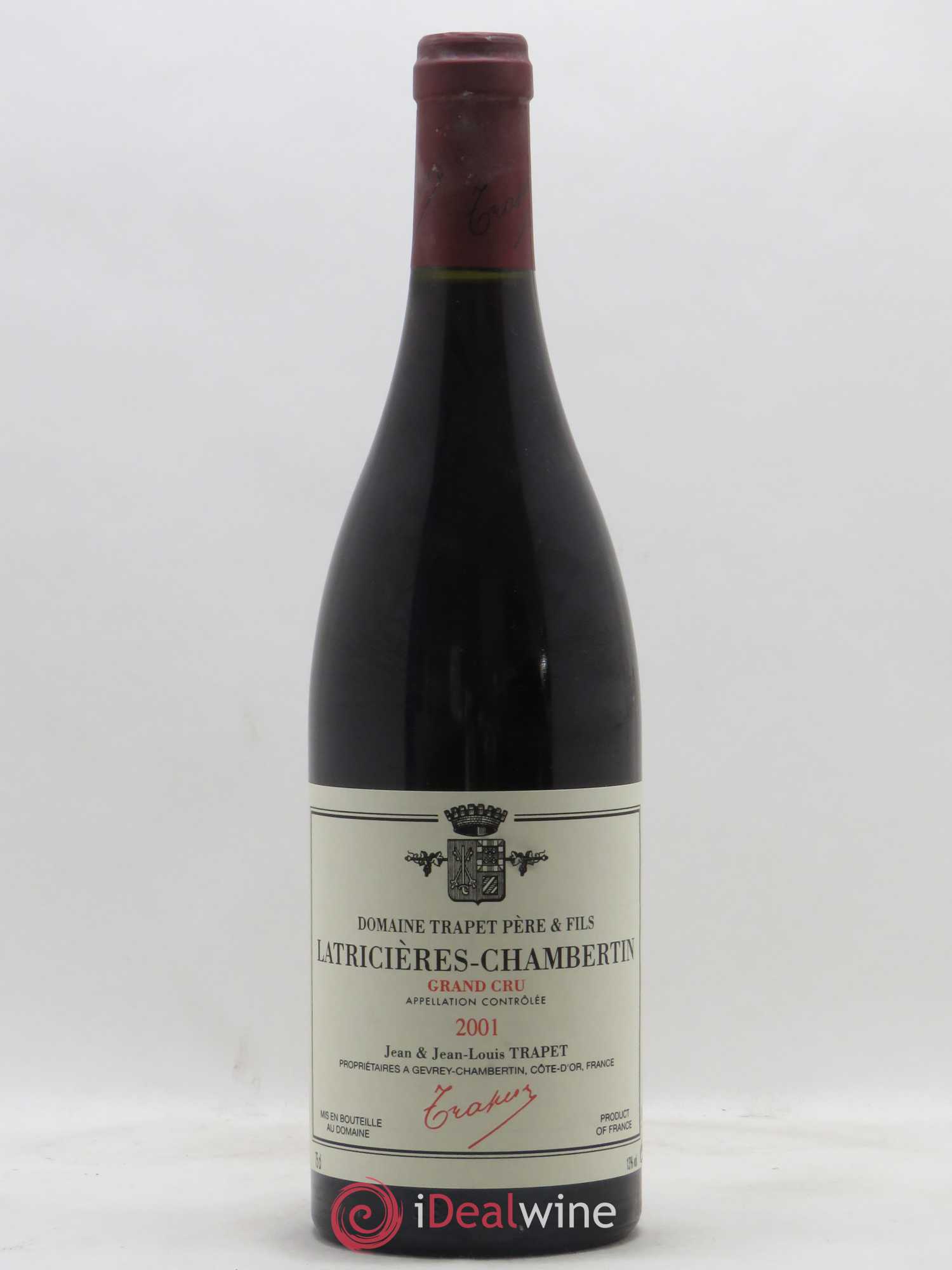 Latricières-Chambertin Grand Cru Domaine Trapet 2001 - Lot de 1 bouteille - 0
