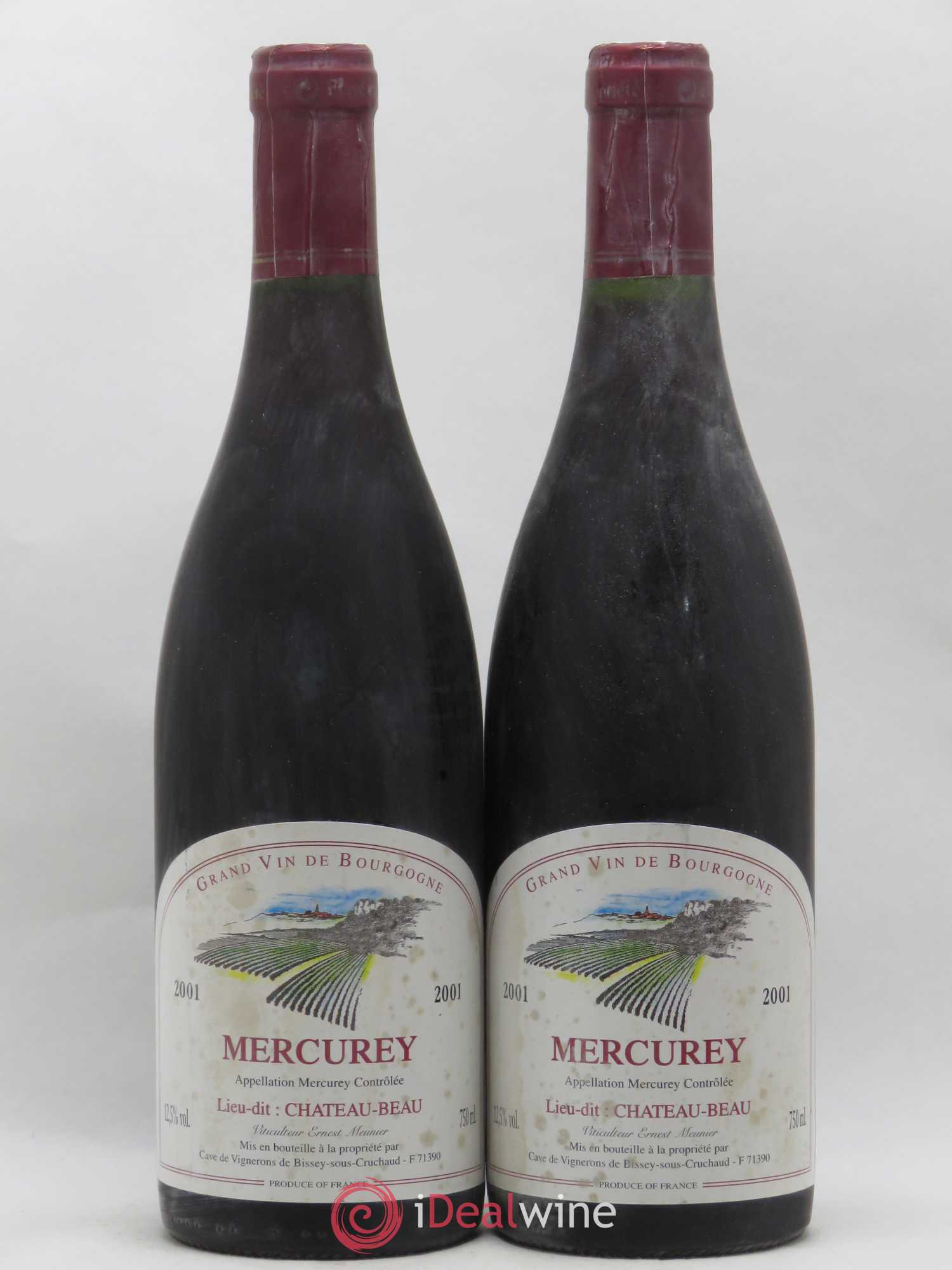Mercurey Château Beau Vignerons de Bissey Sous Cruchard 2001 - Posten von 2 Flaschen - 0
