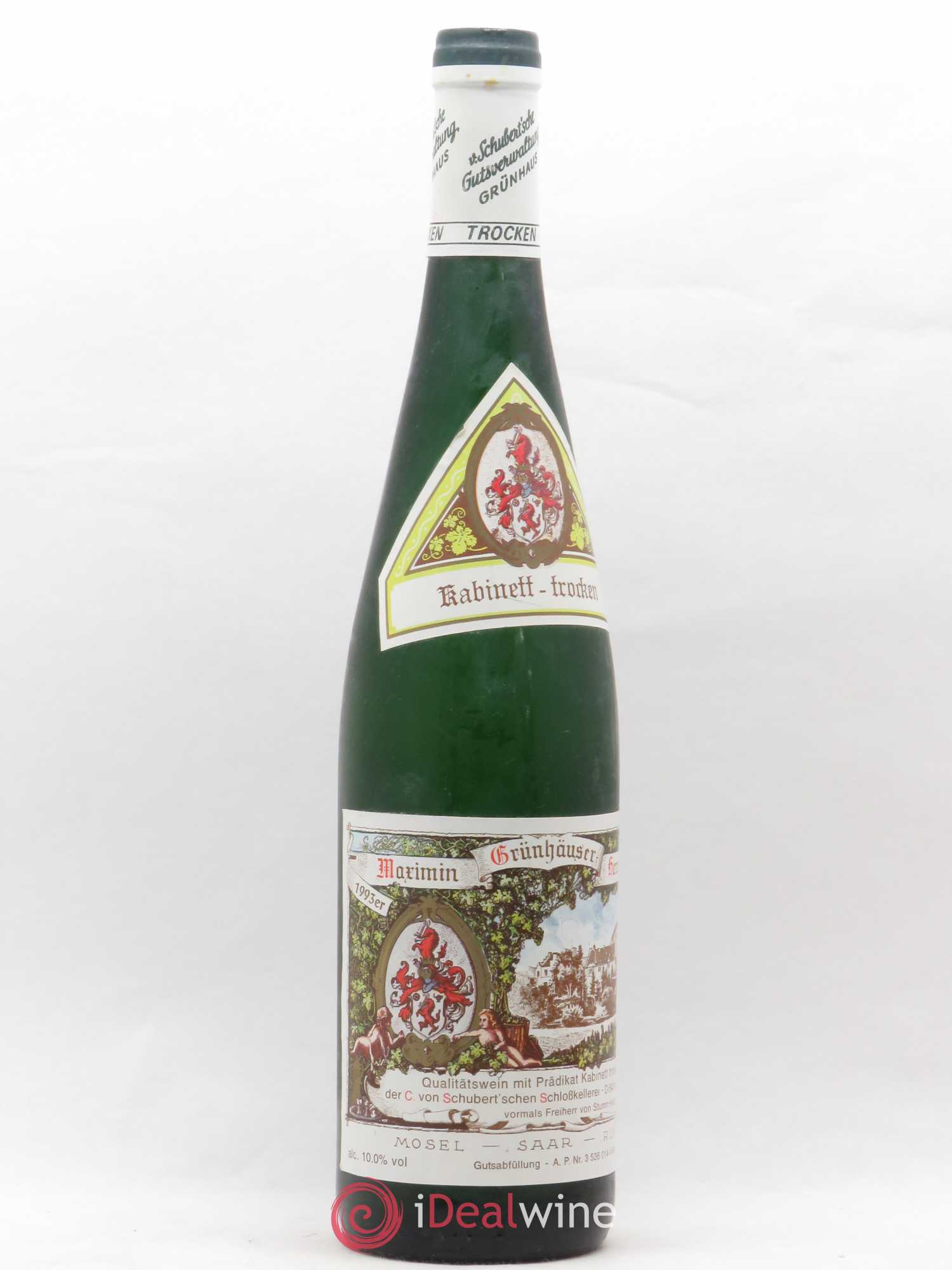 Riesling Kabinett Trocken Maximinin Grünhaüser Herrenberg Von Schubert Schen Schlobkellrei 1993 - Posten von 1 Flasche - 1