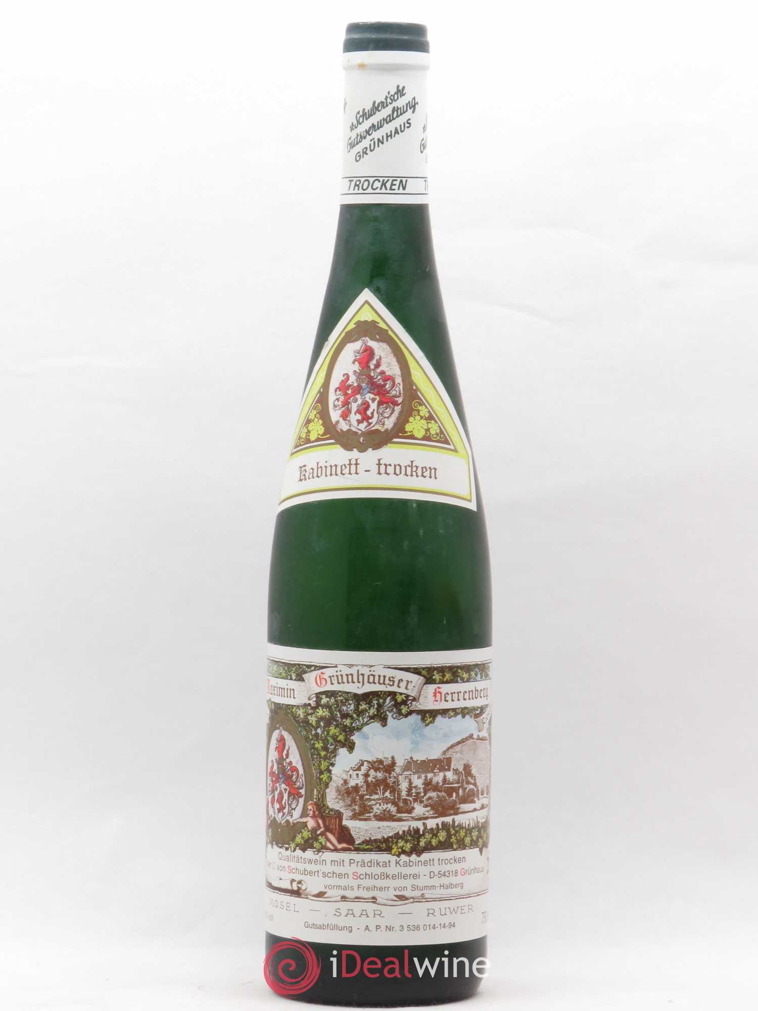 Riesling Kabinett Trocken Maximinin Grünhaüser Herrenberg Von Schubert Schen Schlobkellrei 1993 - Posten von 1 Flasche - 0