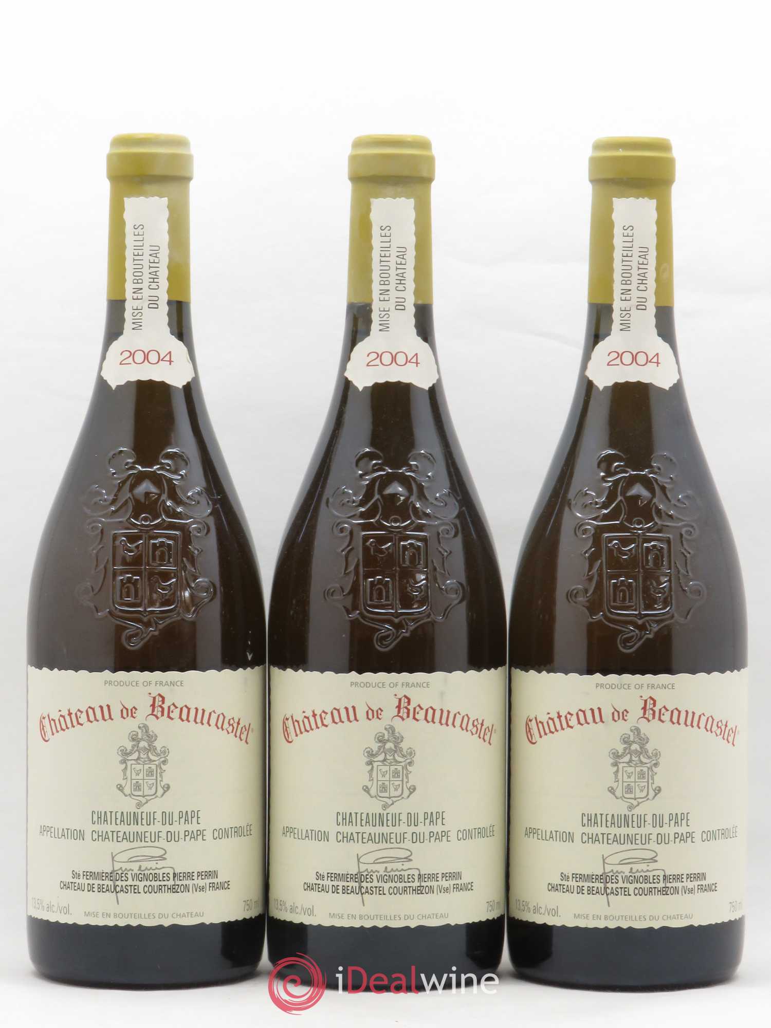 Châteauneuf-du-Pape Château de Beaucastel Famille Perrin 2004 - Lot de 3 bouteilles - 0