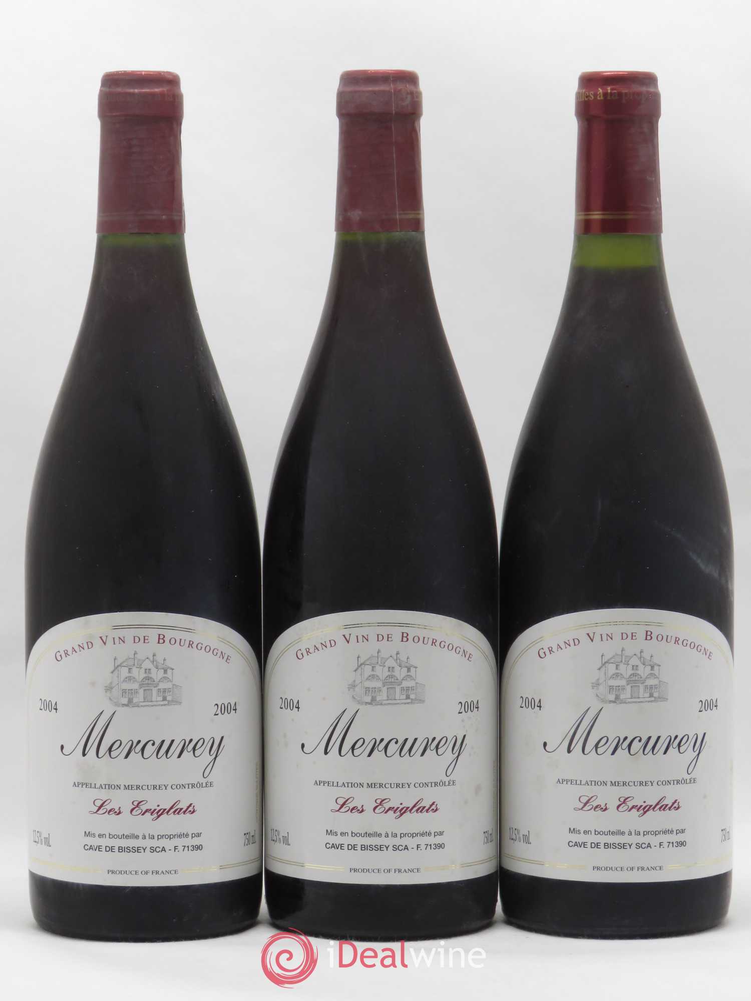 Mercurey Les Eriglats Cave de Bissey 2004 - Posten von 3 Flaschen - 0