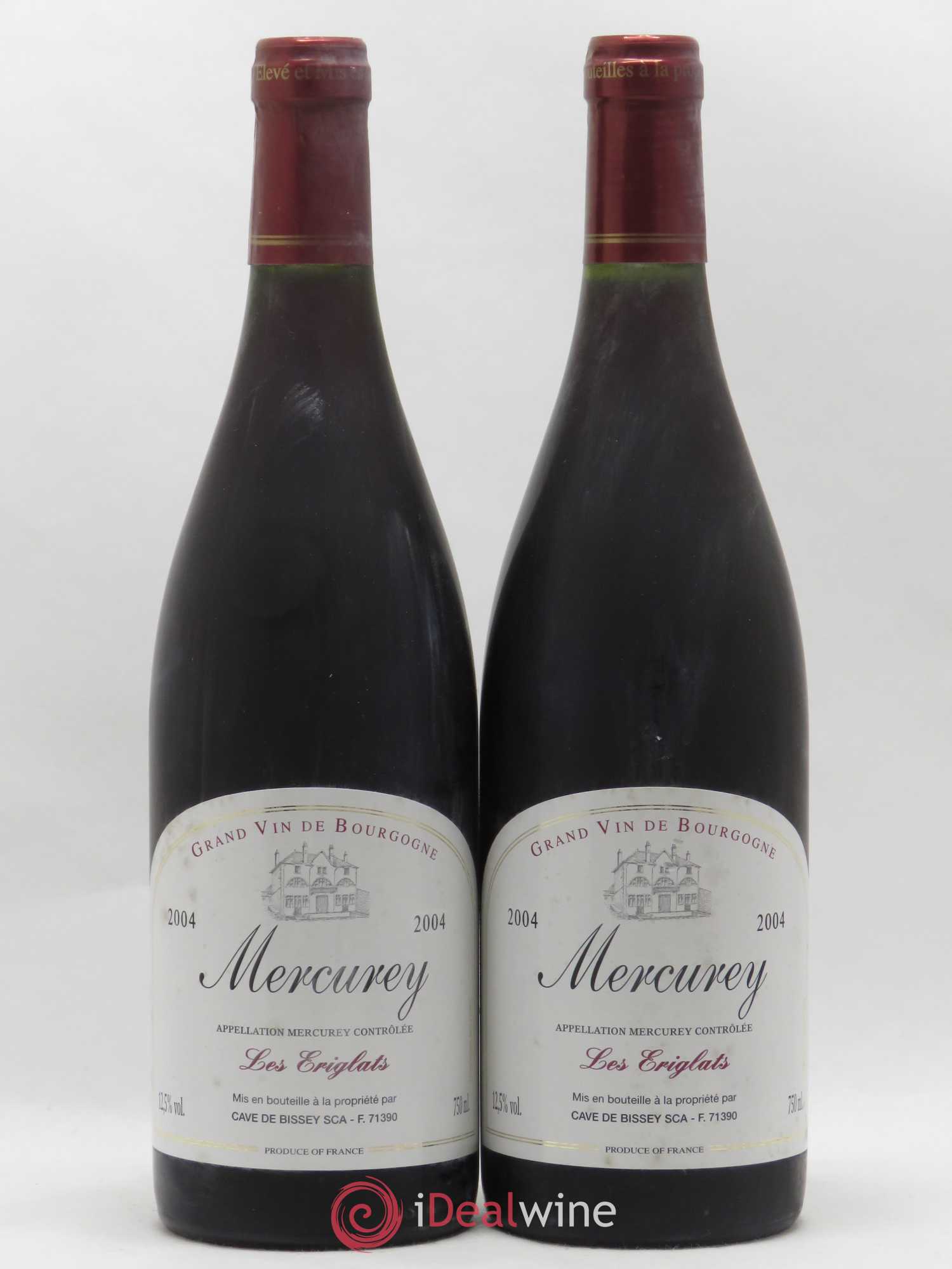 Mercurey Les Eriglats Cave de Bissey 2004 - Lot de 2 bouteilles - 0
