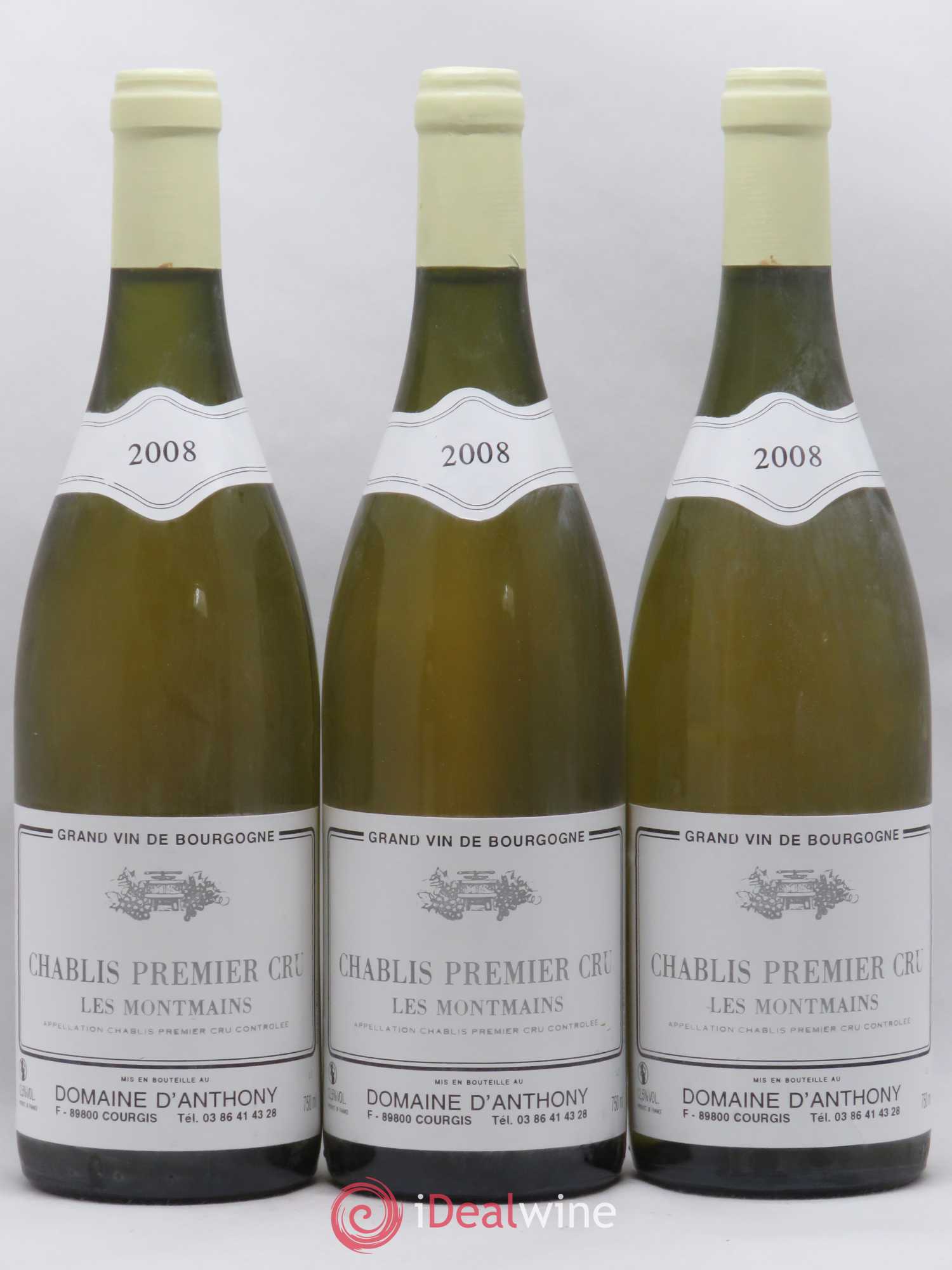 Chablis 1er Cru Les Montmains Domaine D'Anthony 2008 - Posten von 3 Flaschen - 0