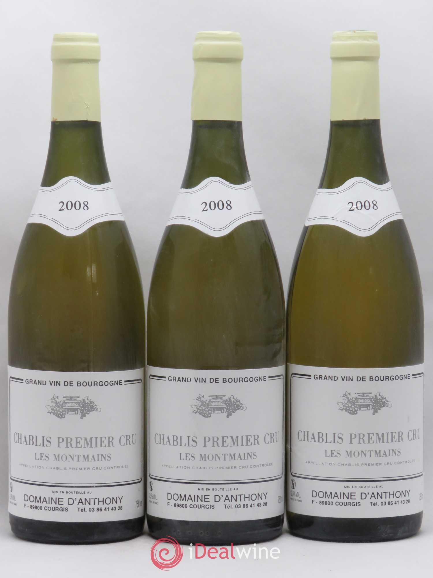 Chablis 1er Cru Les Montmains Domaine D'Anthony 2008 - Posten von 3 Flaschen - 0