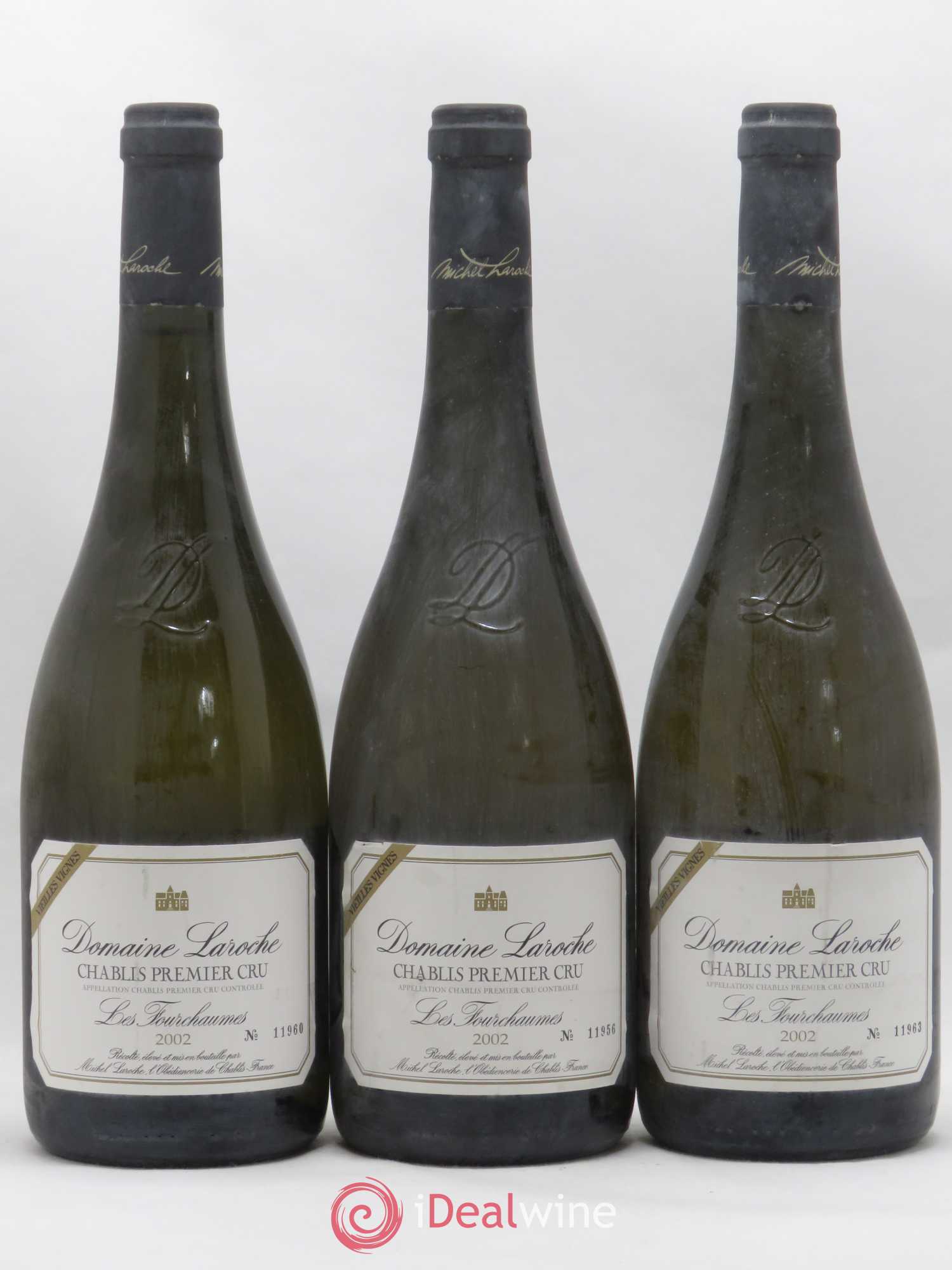 Chablis 1er Cru Fourchaumes Vieilles Vignes Domaine Laroche 2002 - Lot de 3 bouteilles - 0