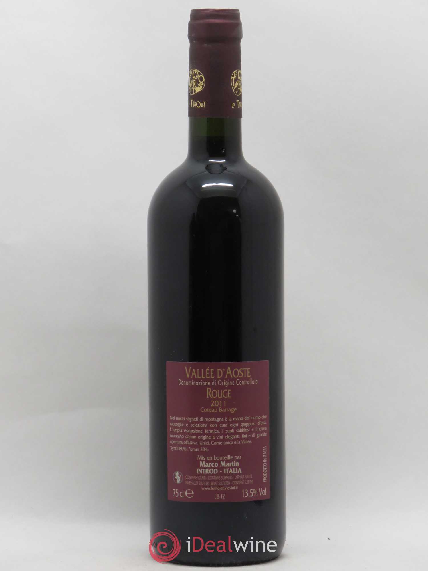 Italie Coteau Barrage - Lo Triolet Vallée d'Aoste Marco Martin 2011 - Posten von 1 Flasche - 1