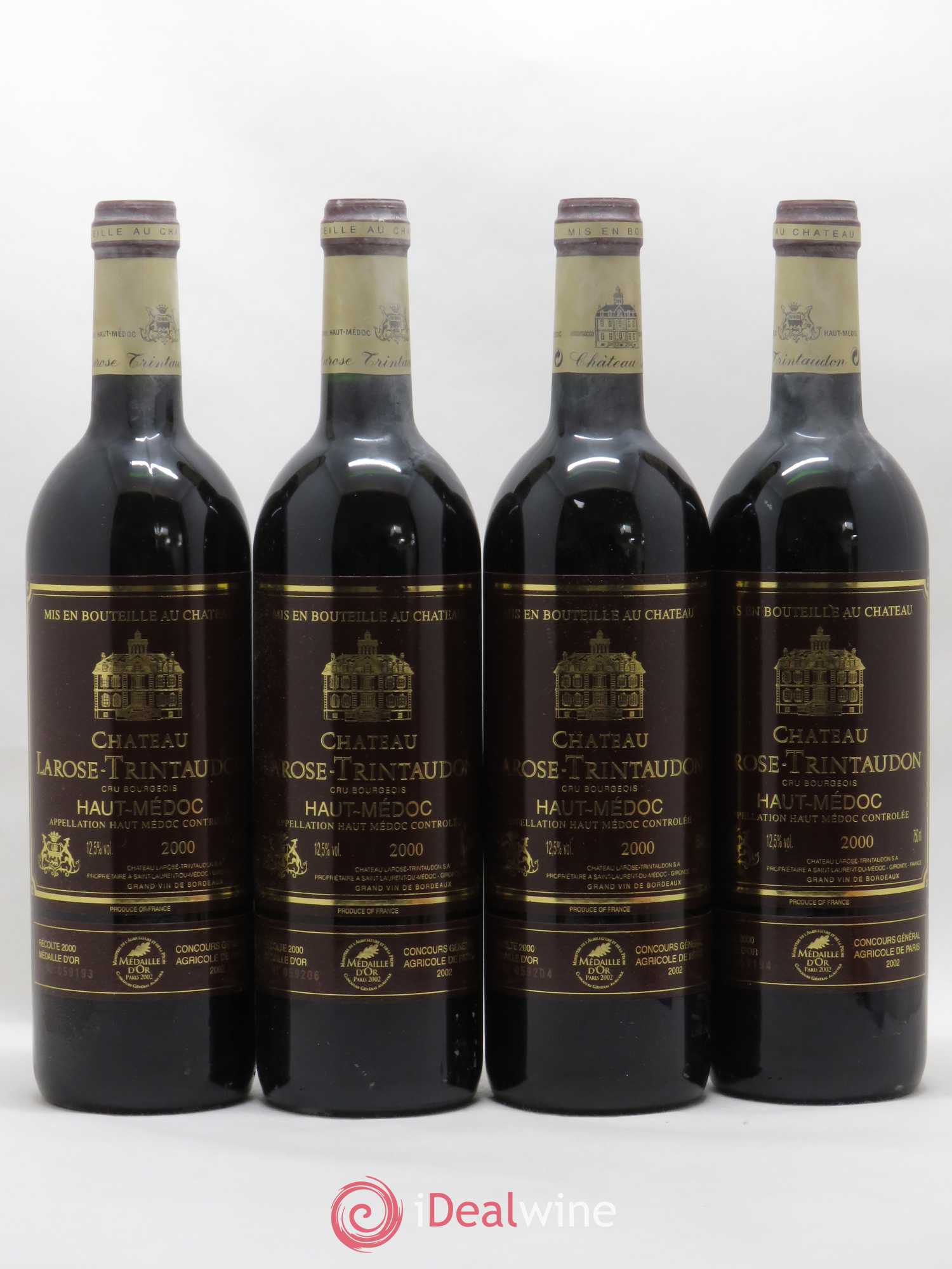 Château Larose Trintaudon Cru Bourgeois 2000 - Lot de 4 bouteilles - 0