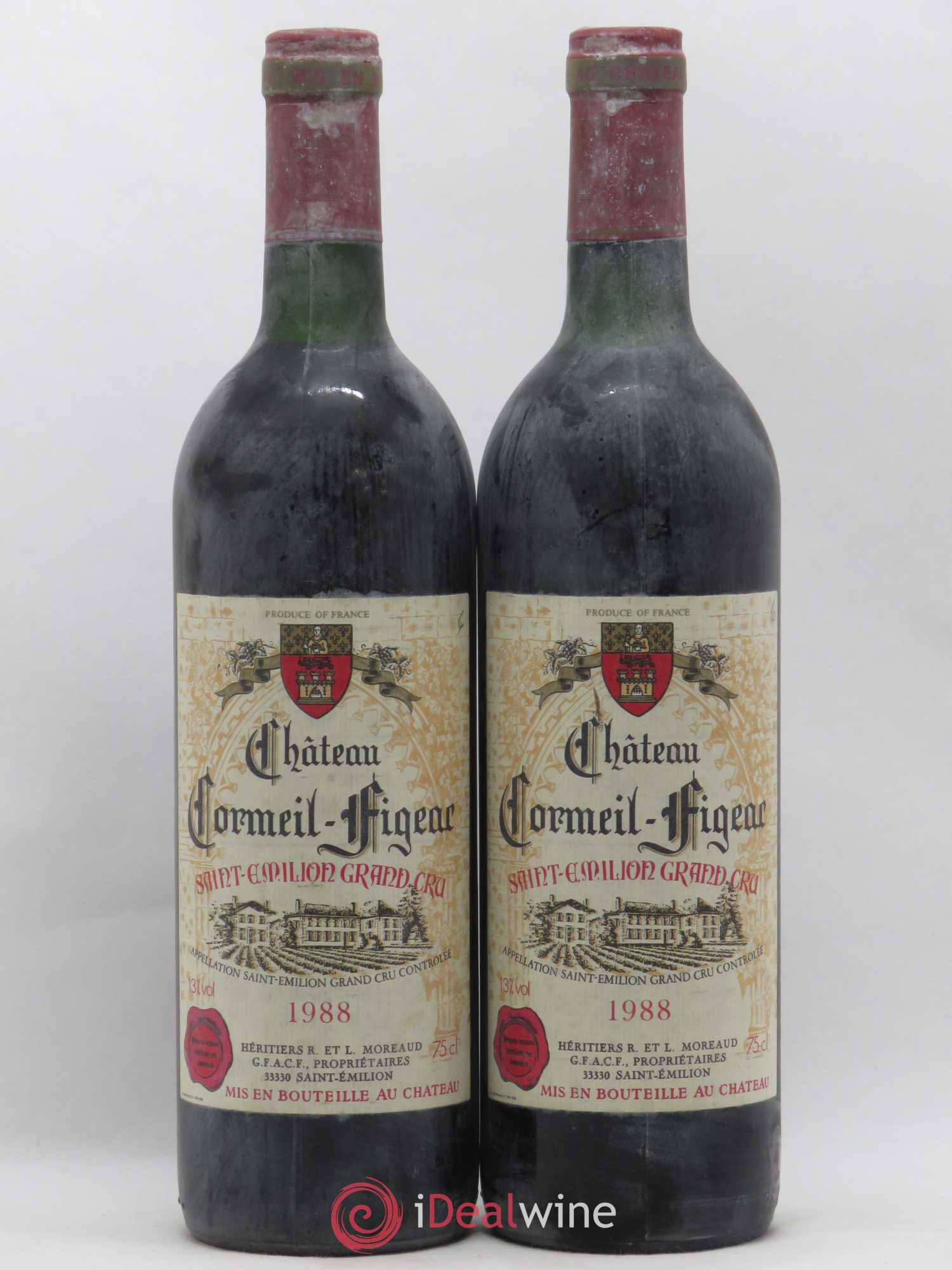 Château Cormeil Figeac 1988 - Lot de 2 bouteilles - 0