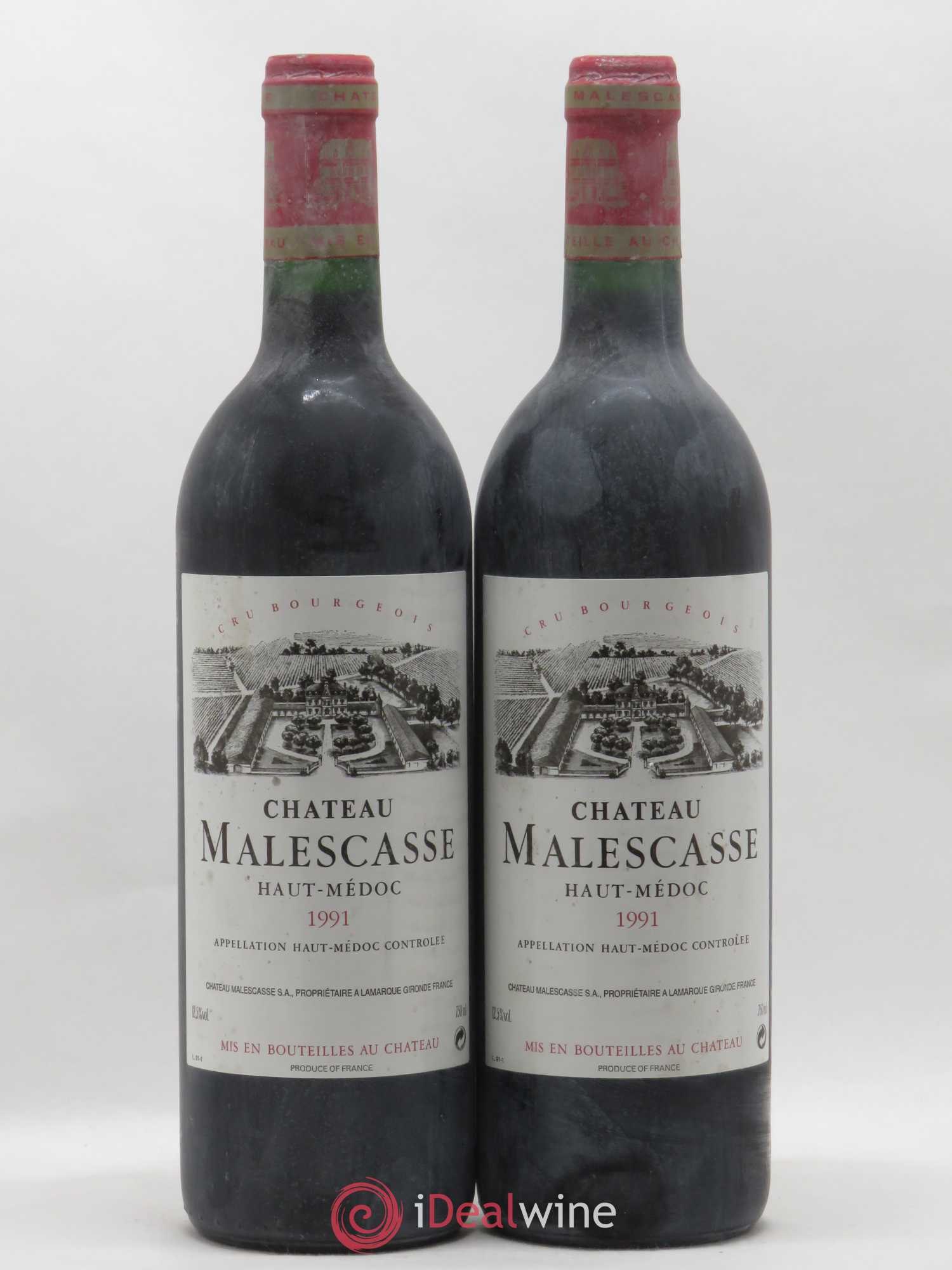 Château Malescasse Cru Bourgeois Exceptionnel 1991 - Lot de 2 bouteilles - 0