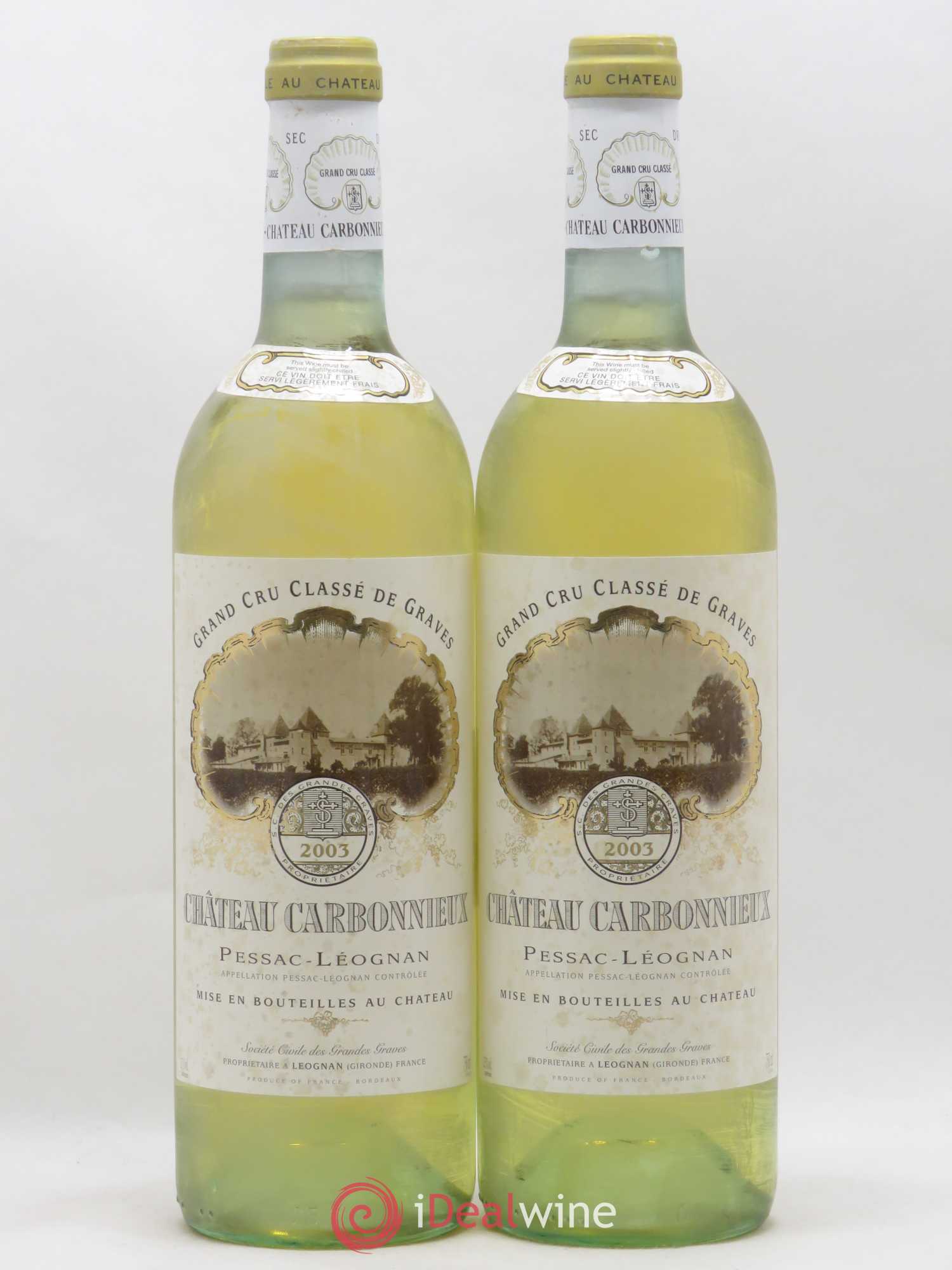 Château Carbonnieux Cru Classé de Graves 2003 - Lot de 2 bouteilles - 0