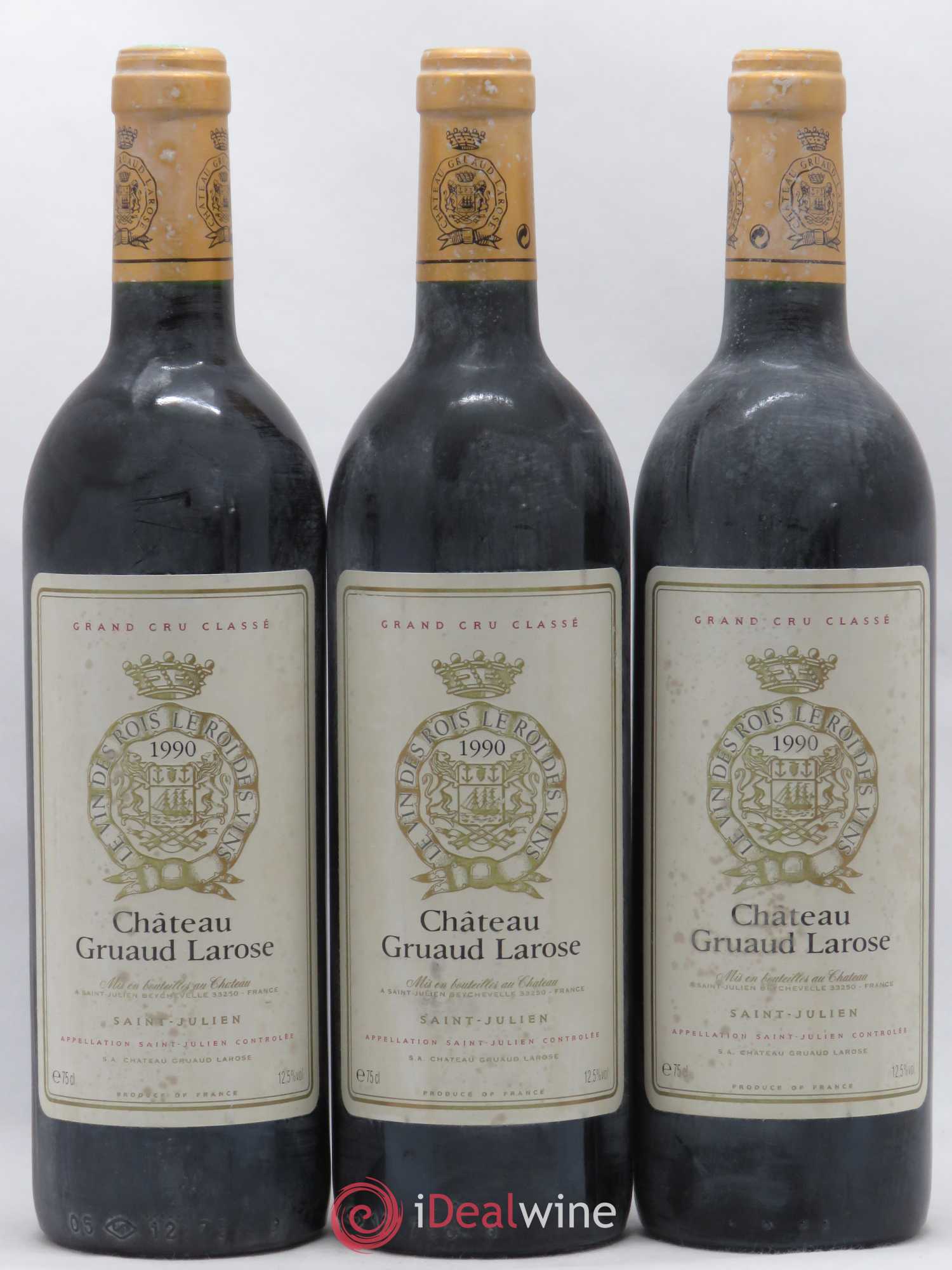 Château Gruaud Larose 2ème Grand Cru Classé 1990 - Lot de 3 bouteilles - 0