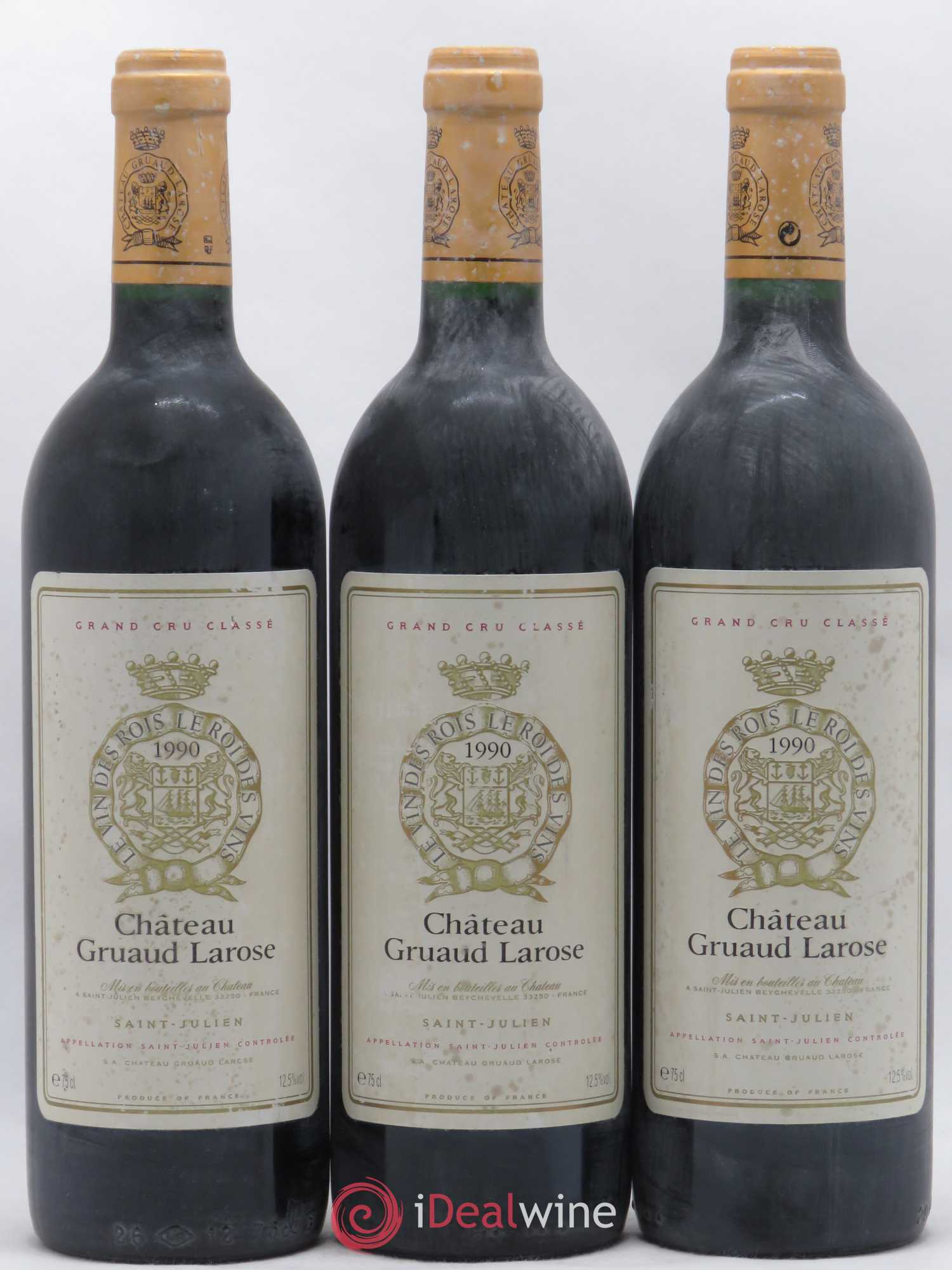 Château Gruaud Larose 2ème Grand Cru Classé 1990 - Lot de 3 bouteilles - 0