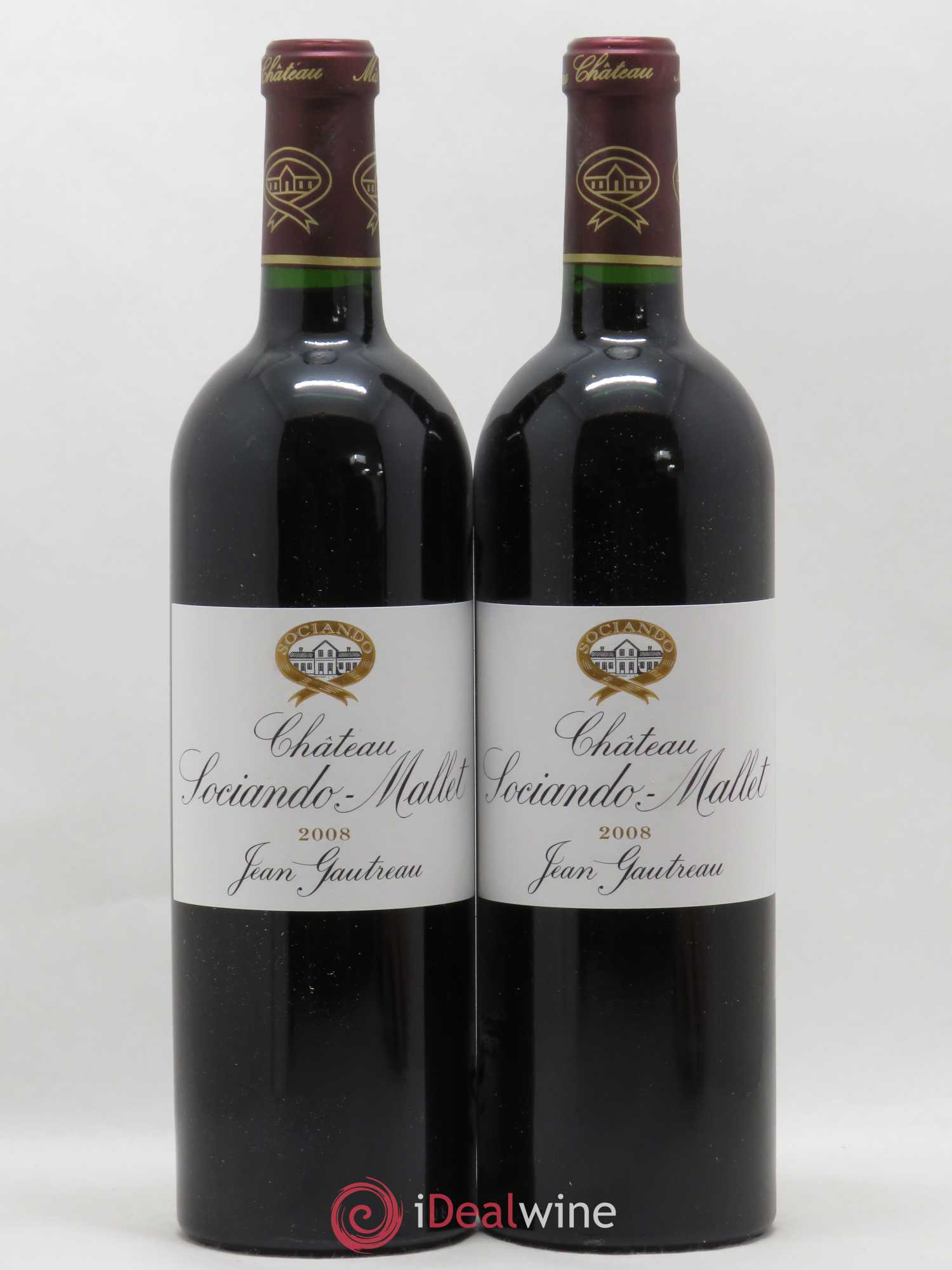 Château Sociando Mallet 2008 - Lot de 2 bouteilles - 0