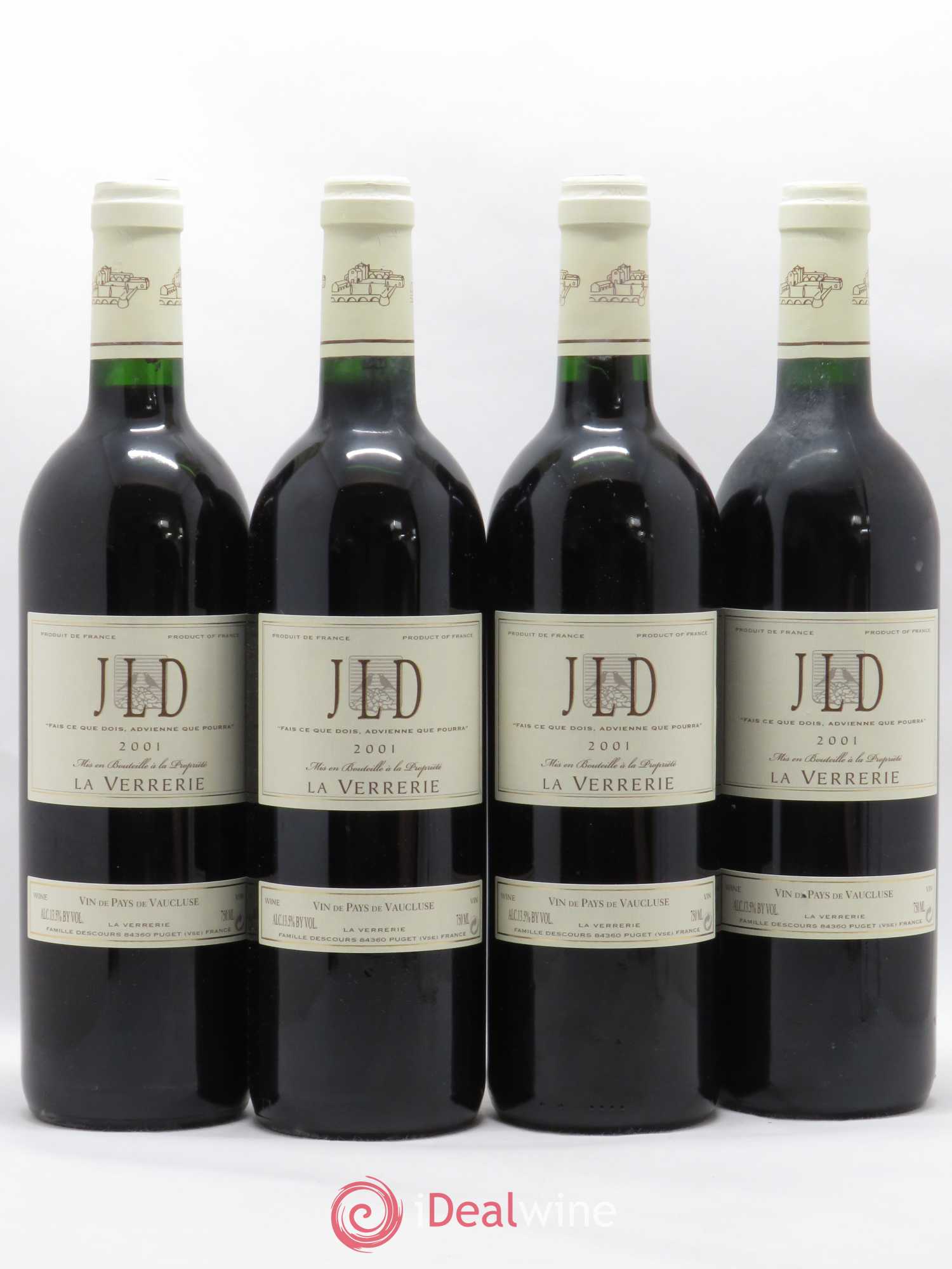 IGP Vaucluse JLD La Verrerie (no reserve) 2001 - Lot of 4 bottles - 0
