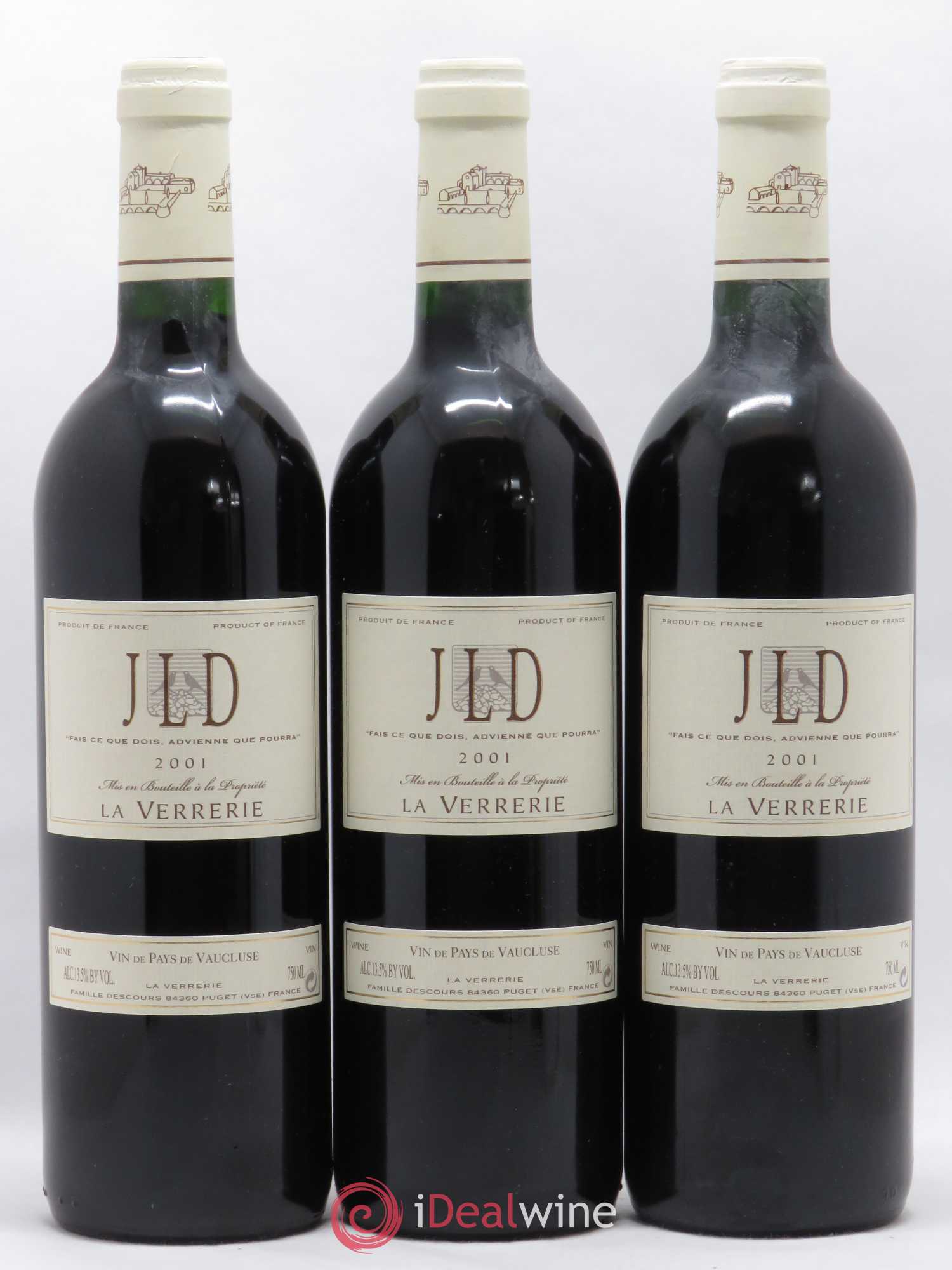 Vaucluse JLD La Verrerie (sans prix de réserve) 2001 - Posten von 3 Flaschen - 0