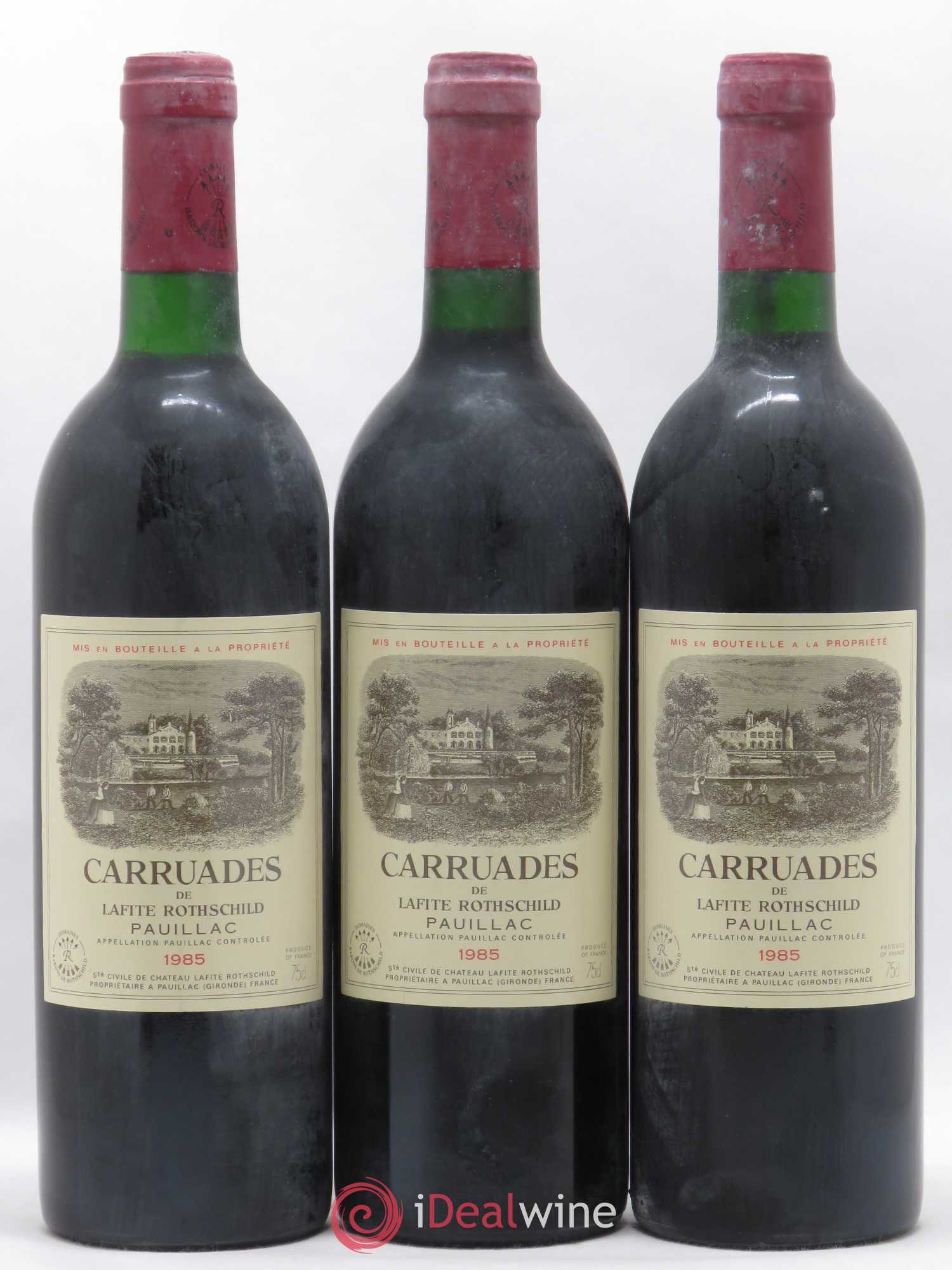 Carruades de Lafite Rothschild Second Vin 1985 - Lot de 3 bouteilles - 0