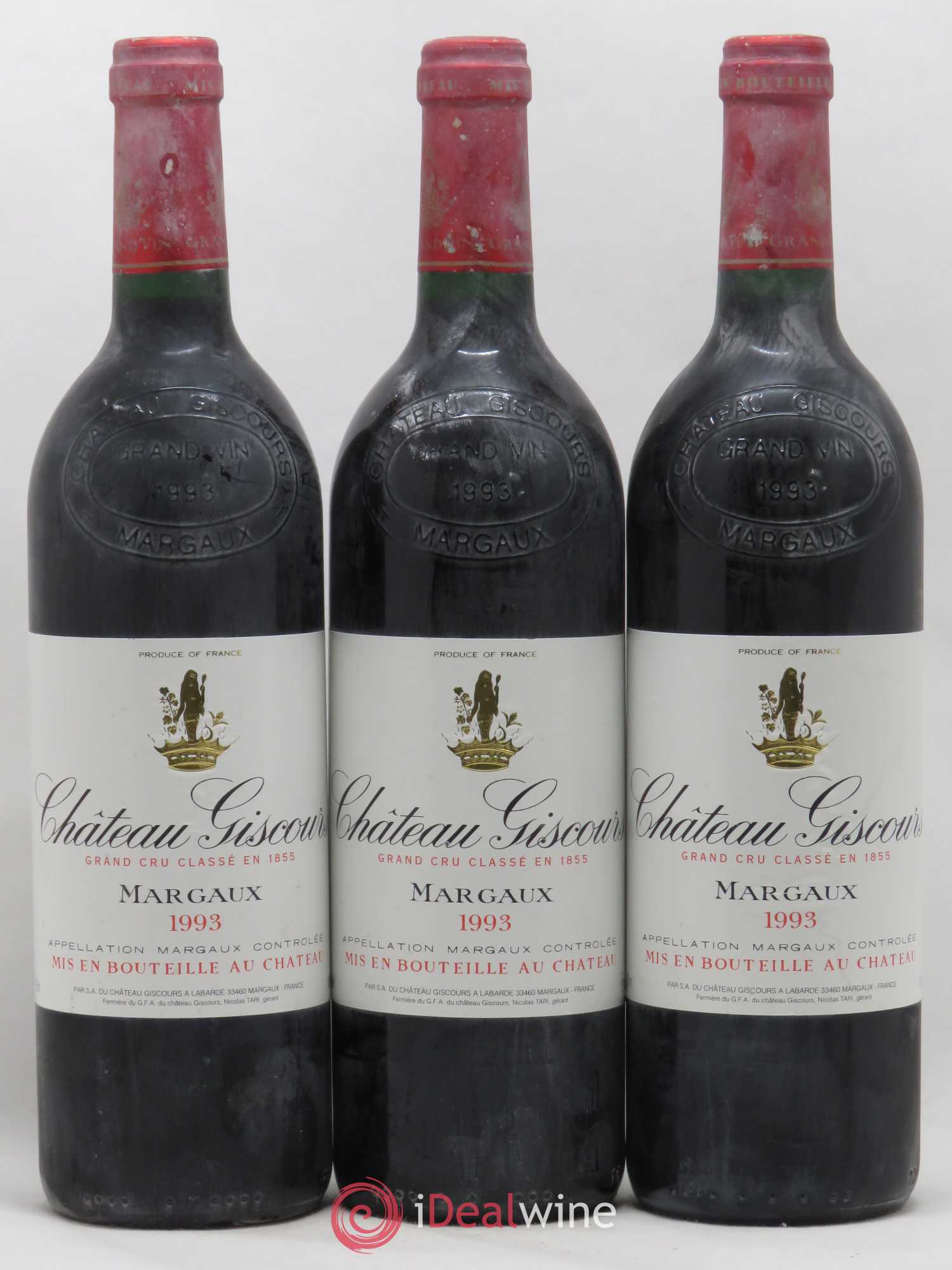 Château Giscours 3ème Grand Cru Classé 1993 - Lot de 3 bouteilles - 0