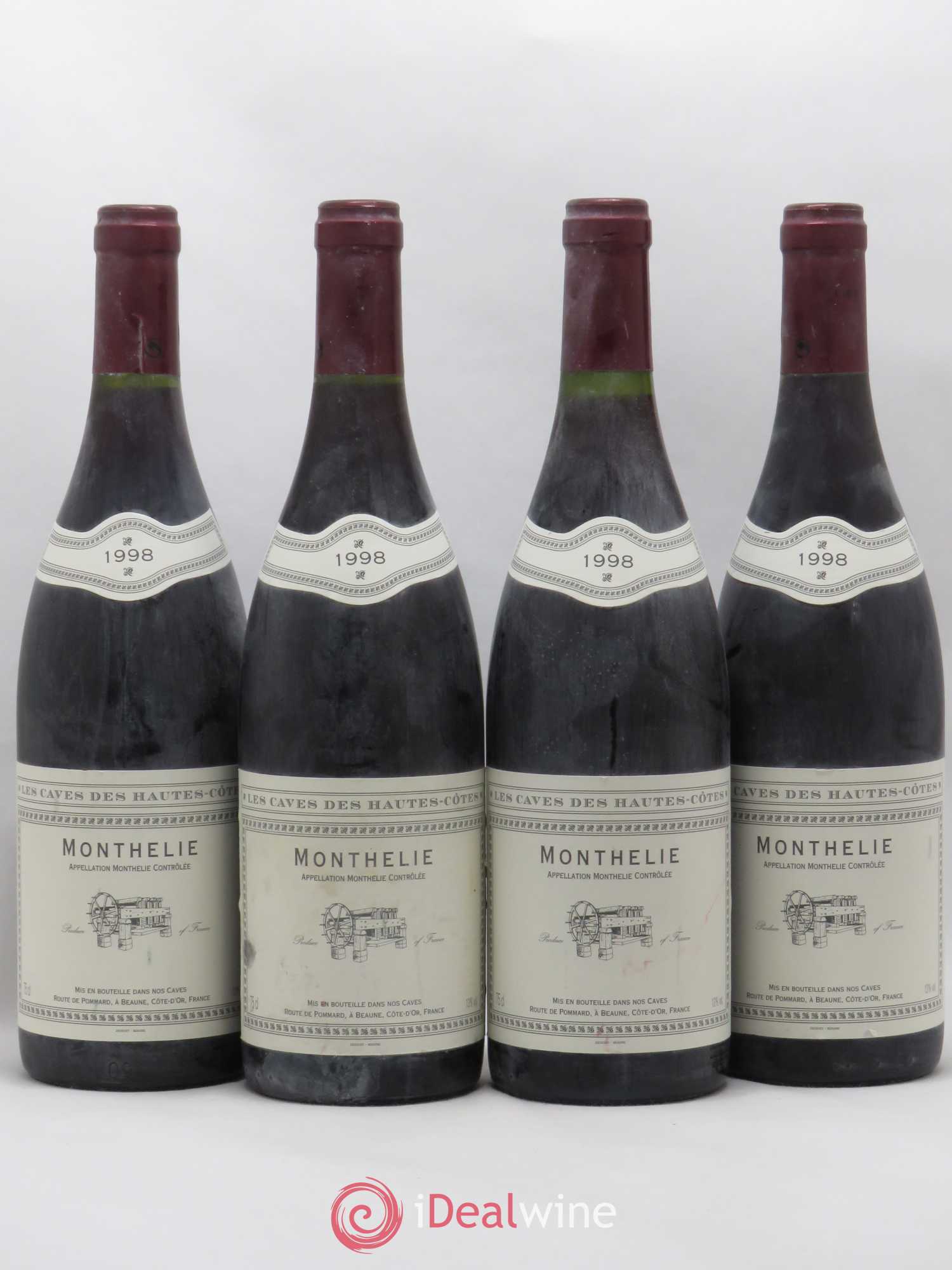 Monthélie Les Caves des Hautes Cotes 1998 - Posten von 4 Flaschen - 0