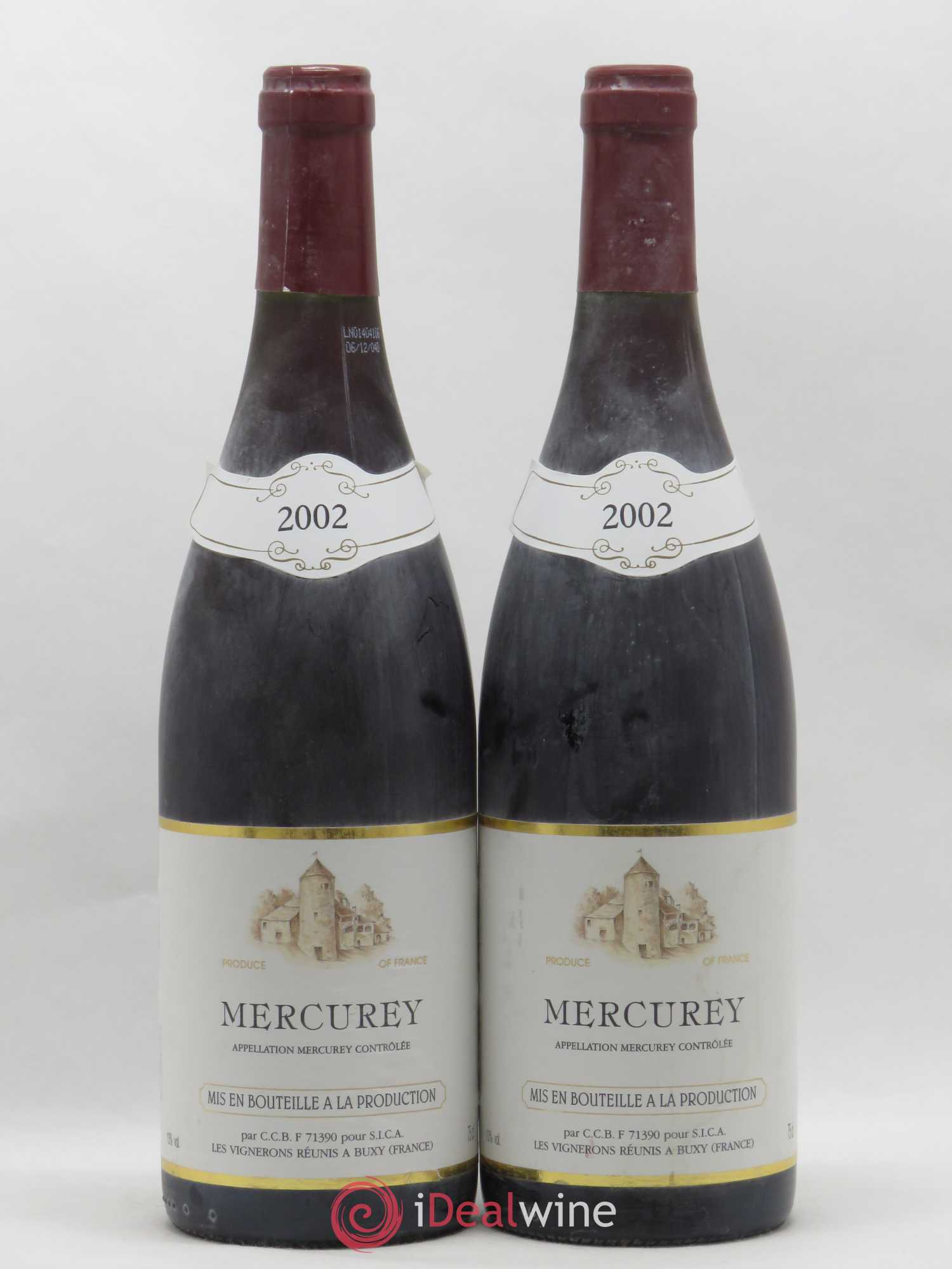 Mercurey Vignerons Réunis à Buxy 2002 - Posten von 2 Flaschen - 0