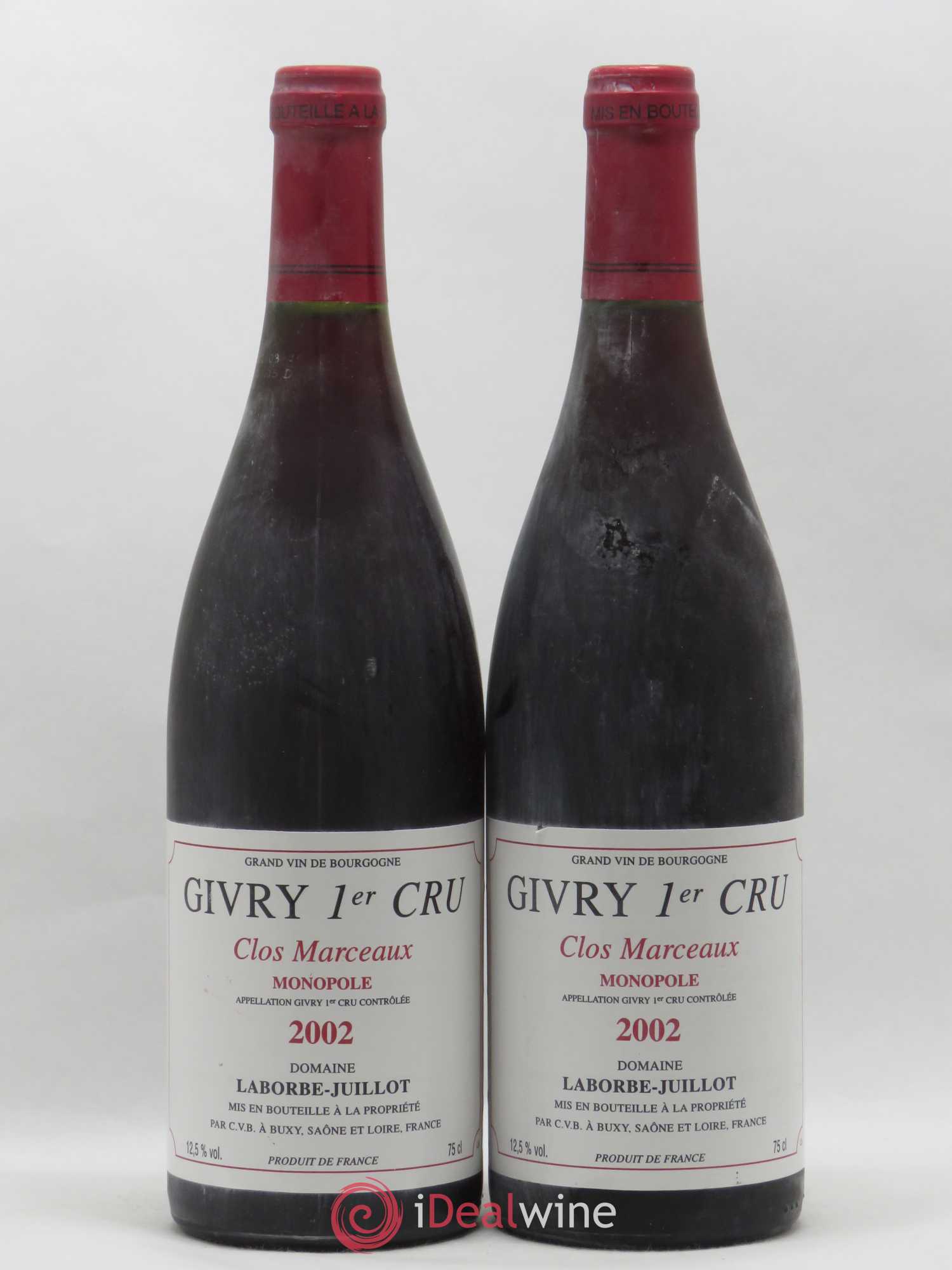 Givry 1er Cru Clos Marceaux Laborbe-Juillot 2002 - Posten von 2 Flaschen - 0