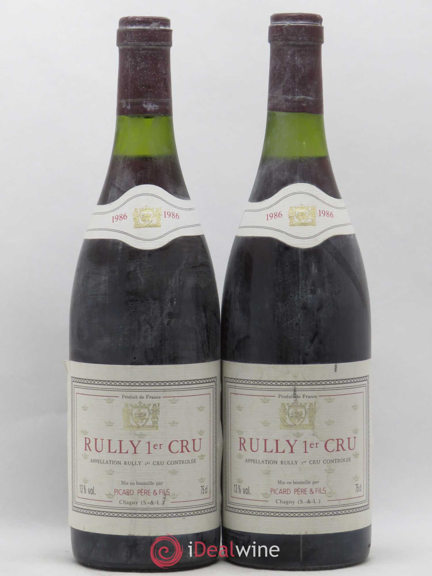 Rully 1er Cru Picard Père et Fils 1986 - Lot de 2 bouteilles - 0