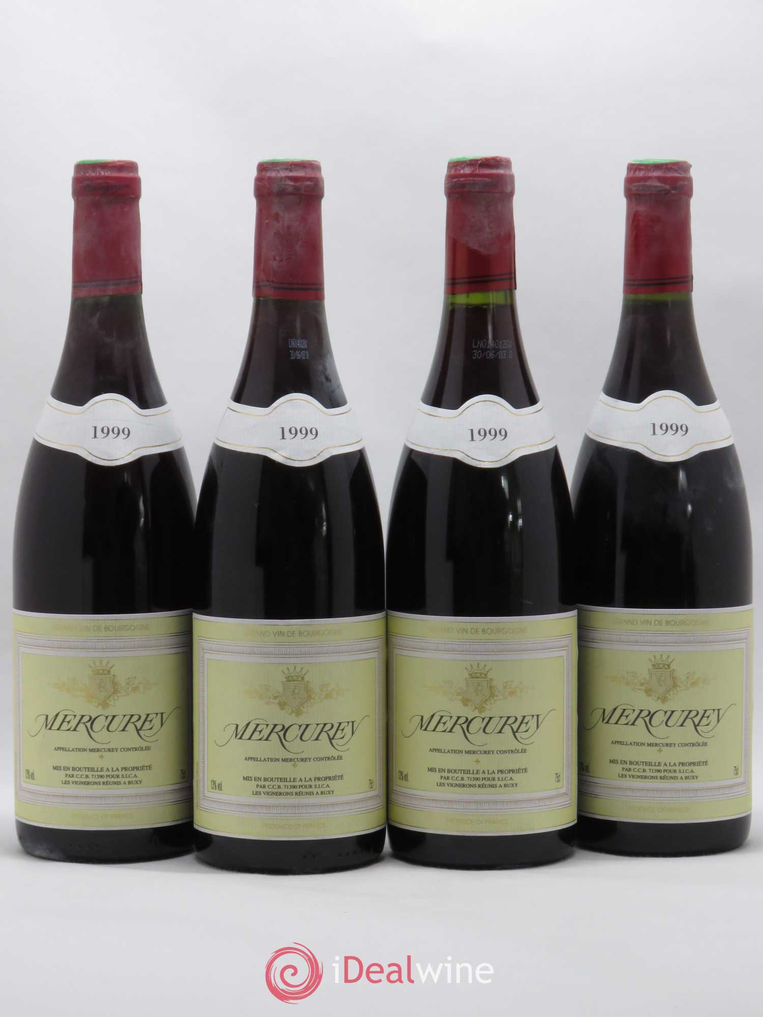 Mercurey Vignerons Réunis à Buxy 1999 - Posten von 4 Flaschen - 0