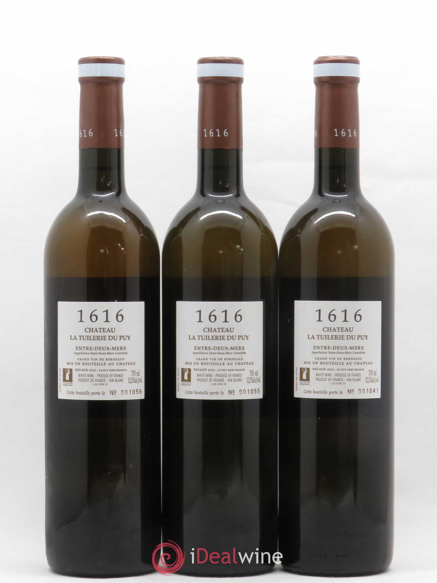 Entre-deux-Mers 1616 Château La Tuilerie du Puy (sans prix de réserve) 2003 - Lot de 6 bouteilles - 2