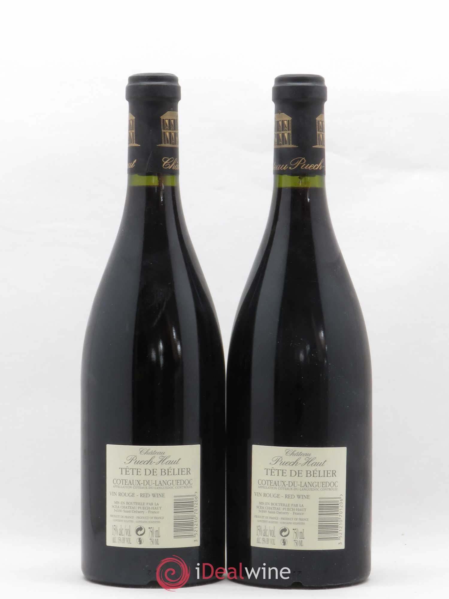 Languedoc Château Puech-Haut Tête de Bélier Gérard Bru 2007 - Lot de 2 bouteilles - 1