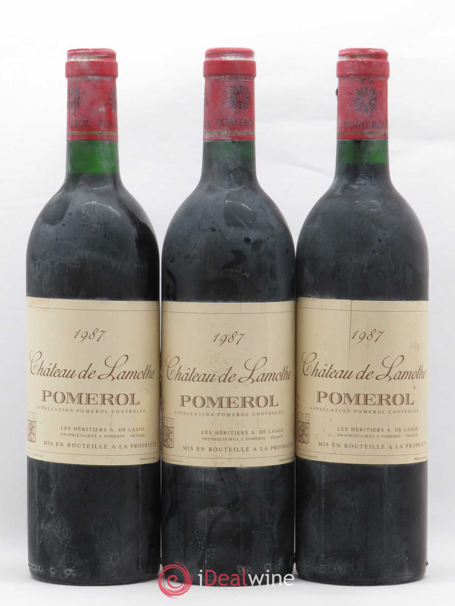 Pomerol Château de Lamothe 1987 - Posten von 3 Flaschen - 0