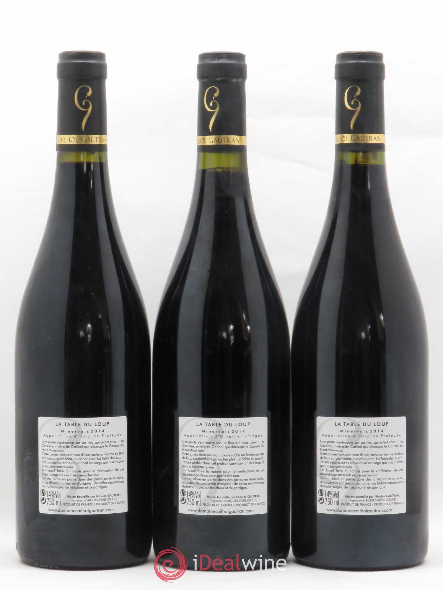 Minervois La Table du Loup Domaine Cailhol Gautran 2014 - Posten von 3 Flaschen - 1