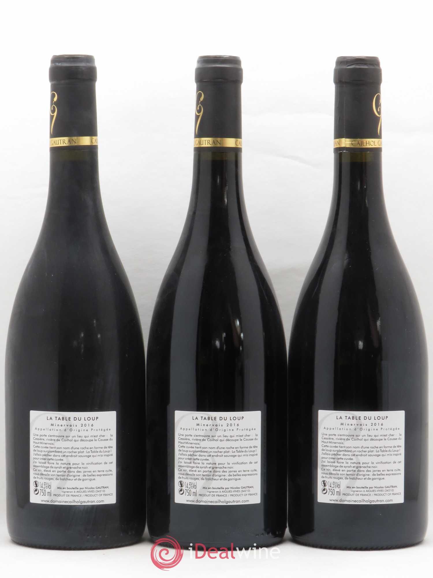 Minervois La Table du Loup Domaine Cailhol Gautran 2016 - Posten von 3 Flaschen - 1
