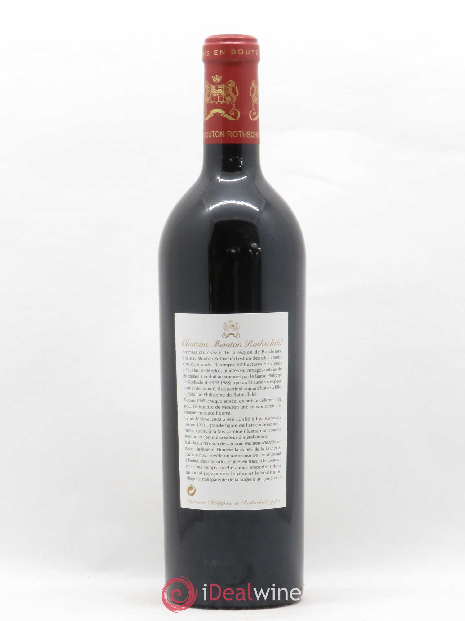 Château Mouton Rothschild 1er Grand Cru Classé 2002 - Lot de 1 bouteille - 1