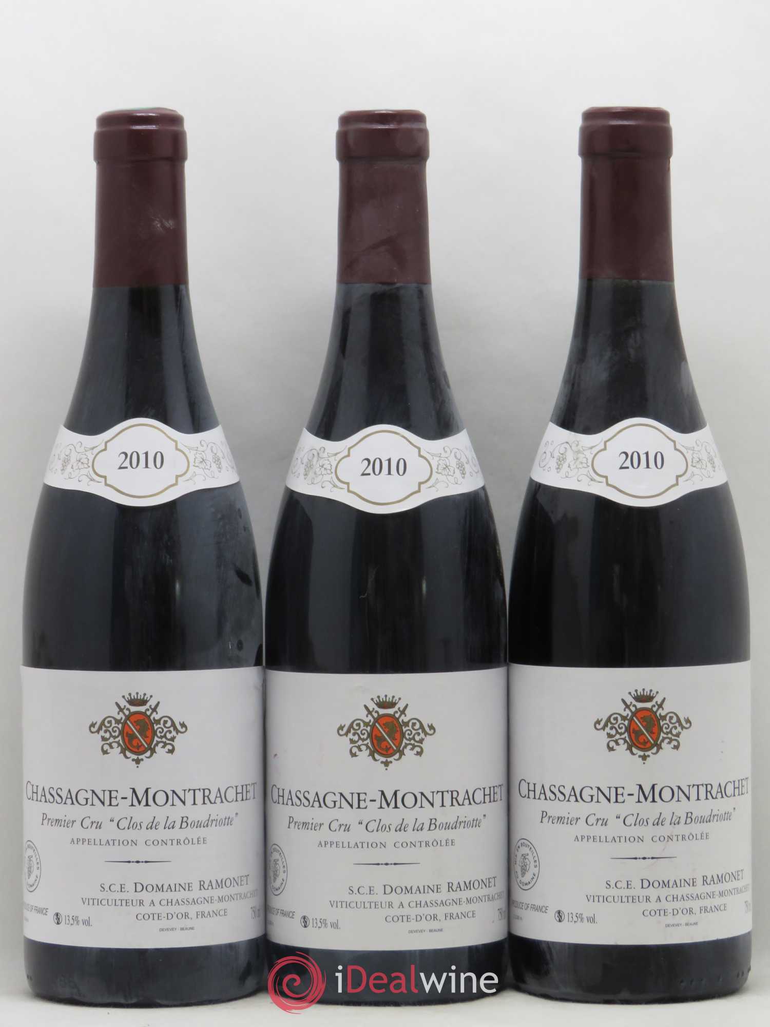 Chassagne-Montrachet 1er Cru Clos de la Boudriotte Ramonet (Domaine) 2010 - Lot de 3 bouteilles - 0