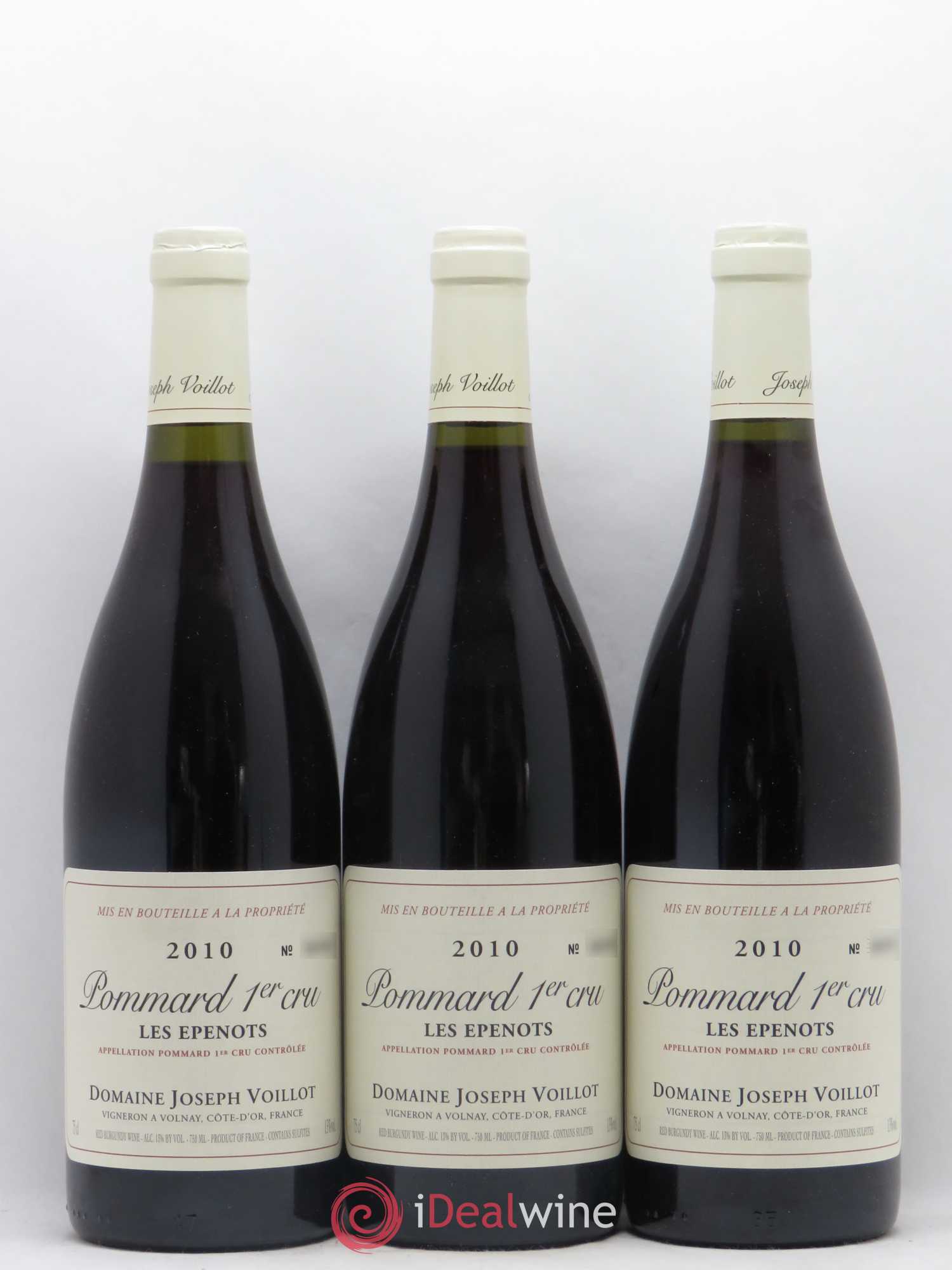 Pommard 1er Cru Les Epenots Joseph Voillot (Domaine) 2010 - Lot de 3 bouteilles - 0